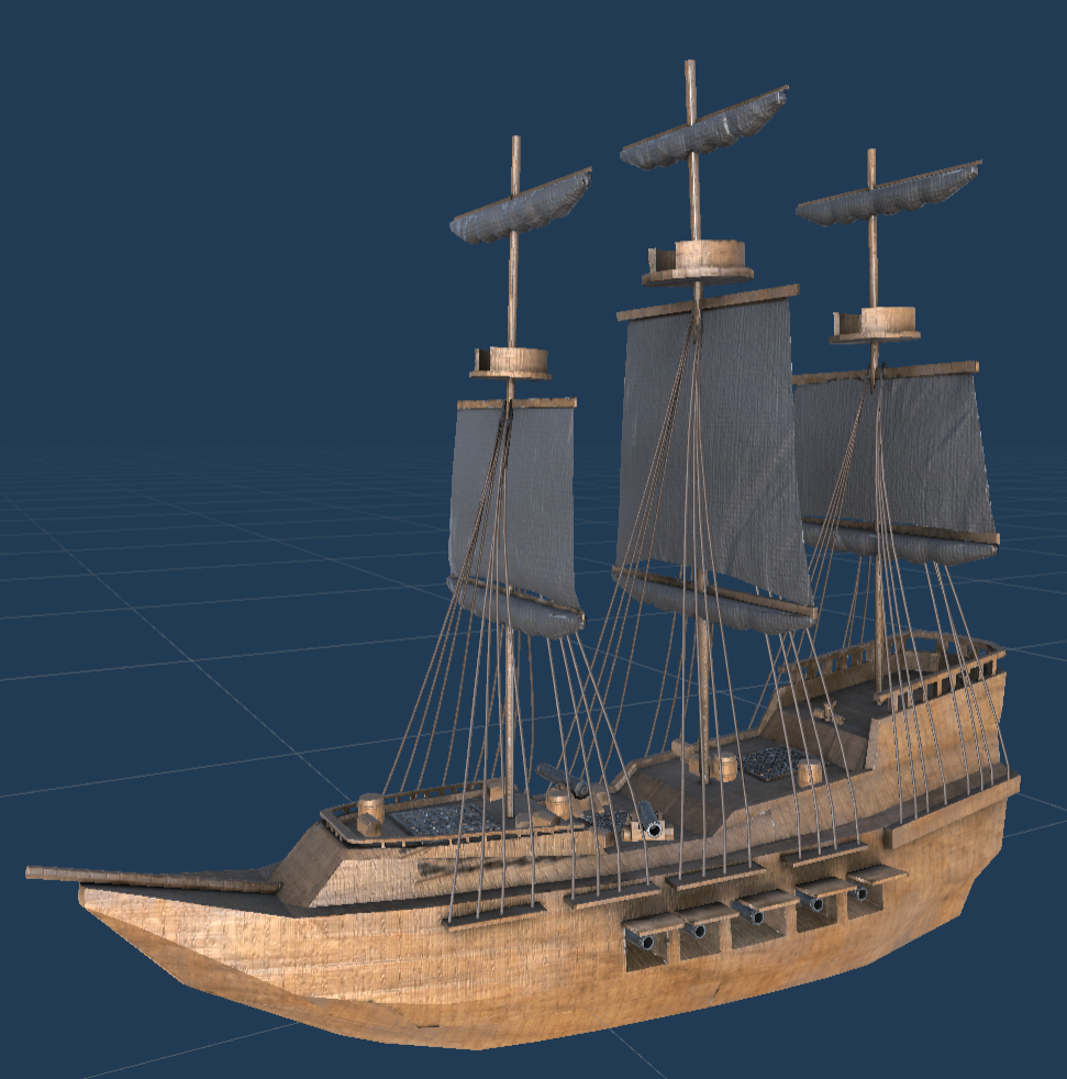 Pirate ship model textured