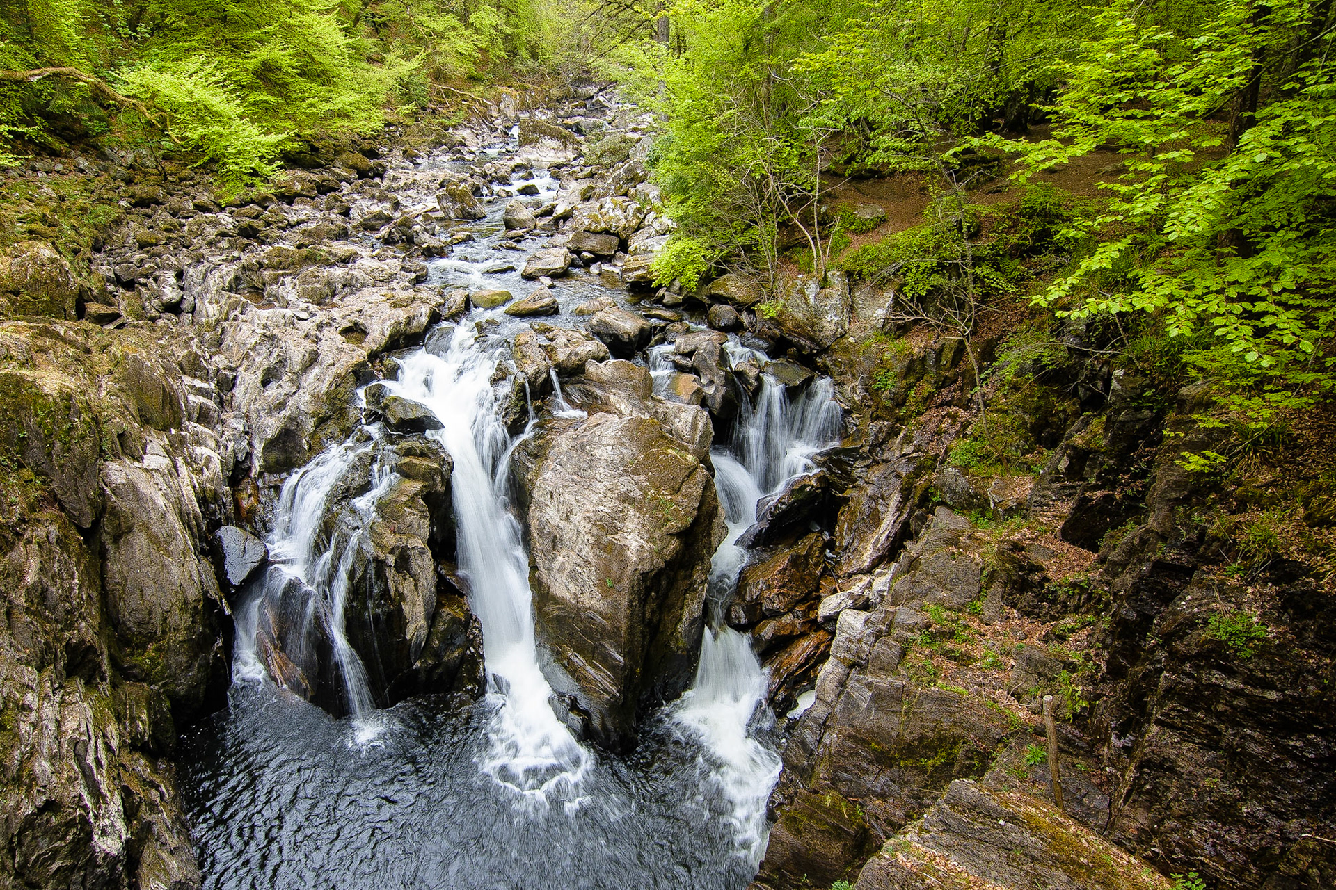 The Hermitage Waterfall, National Trust for Scotland-protected site in Dunkeld, Perth and Kinross