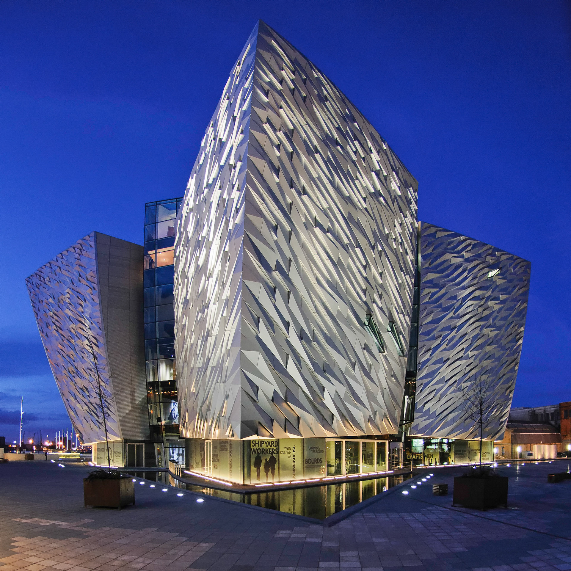 Fisheye view of Titanic museum in Belfast