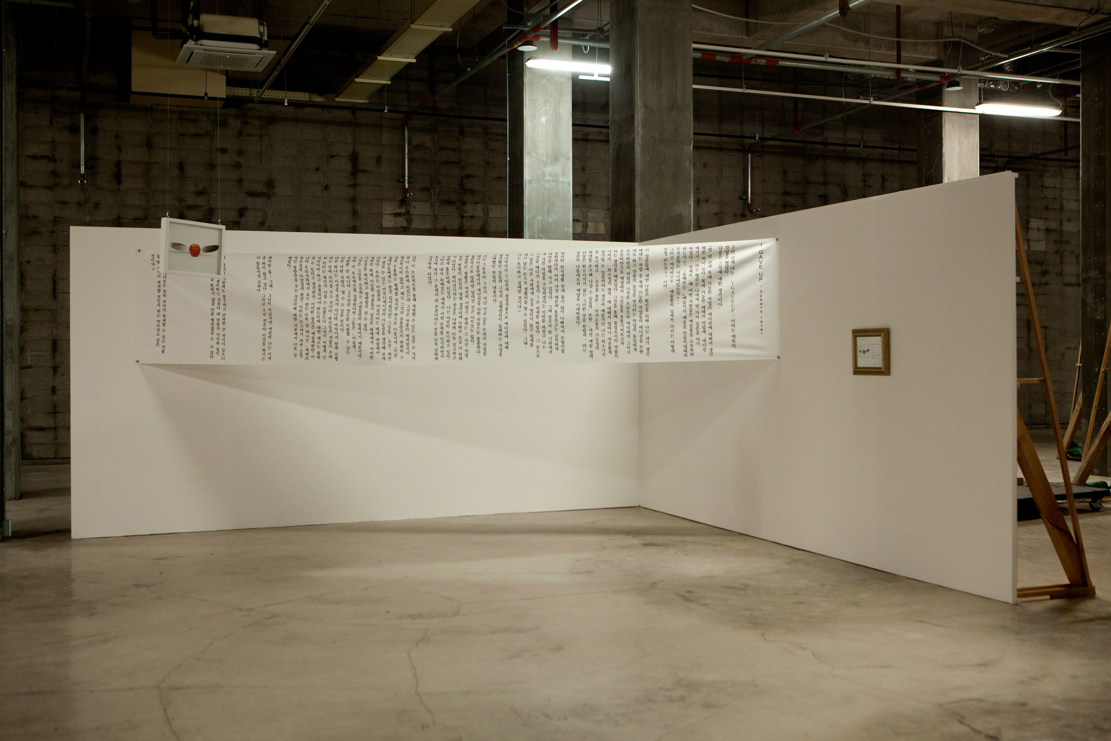 I gave up(after 3years later), mixed media installation, dimensions variable, 2015