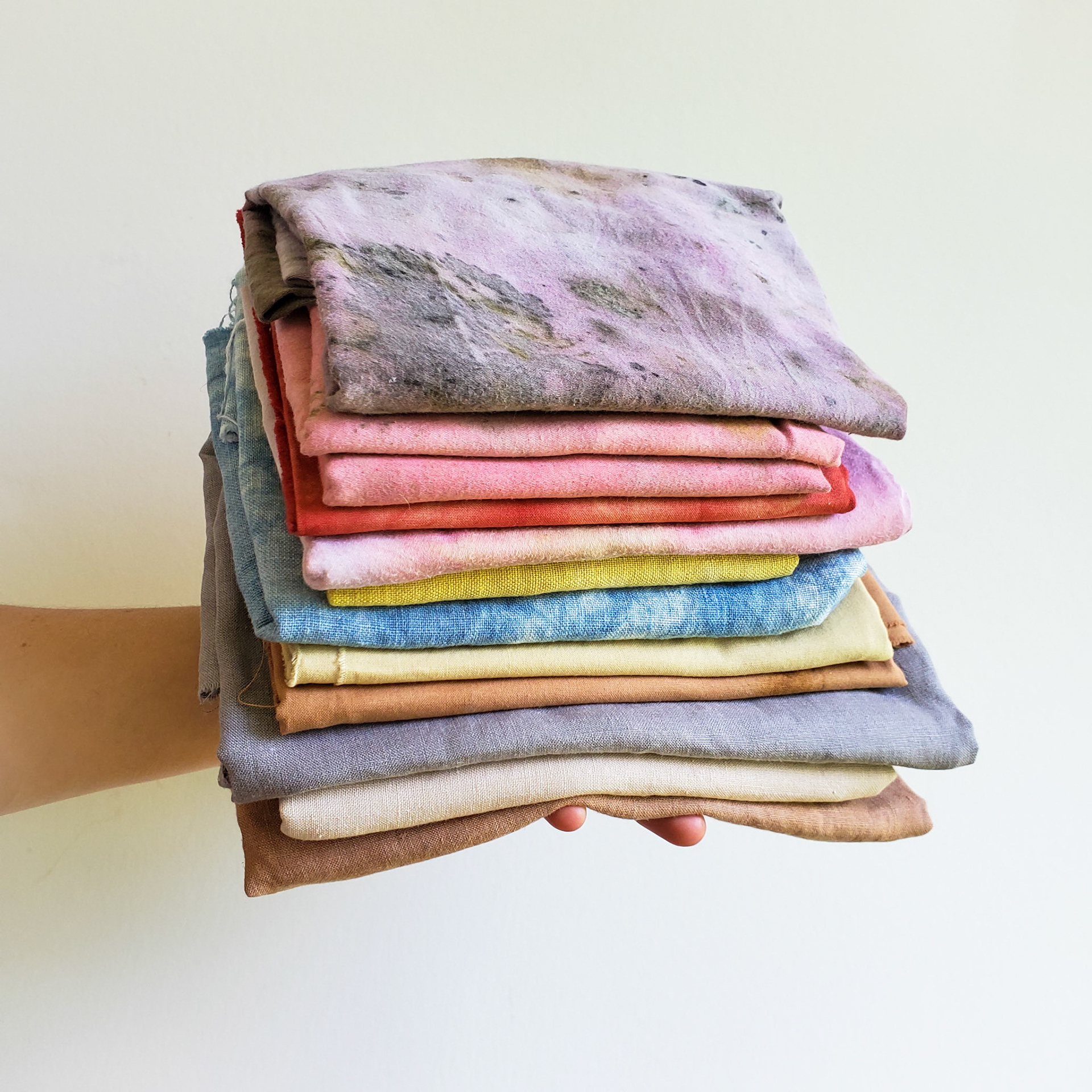 Natural dye fabrics.
