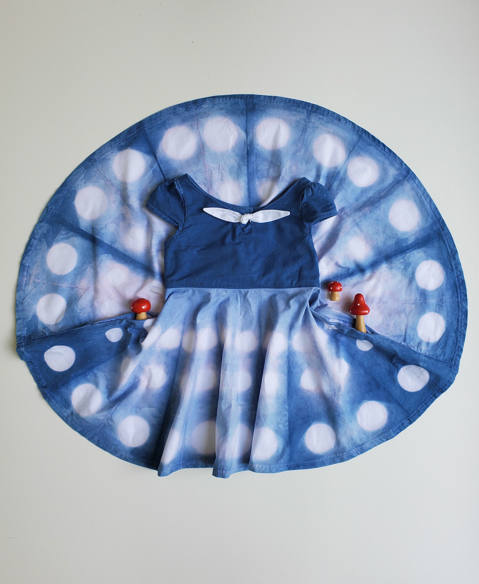 Indigo dyed handmade dress.