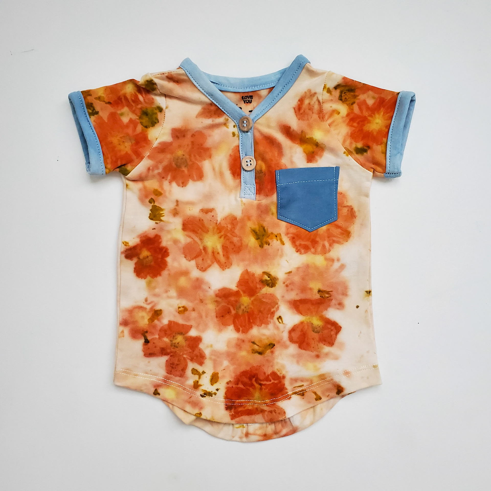 Eco printed handmade shirt.