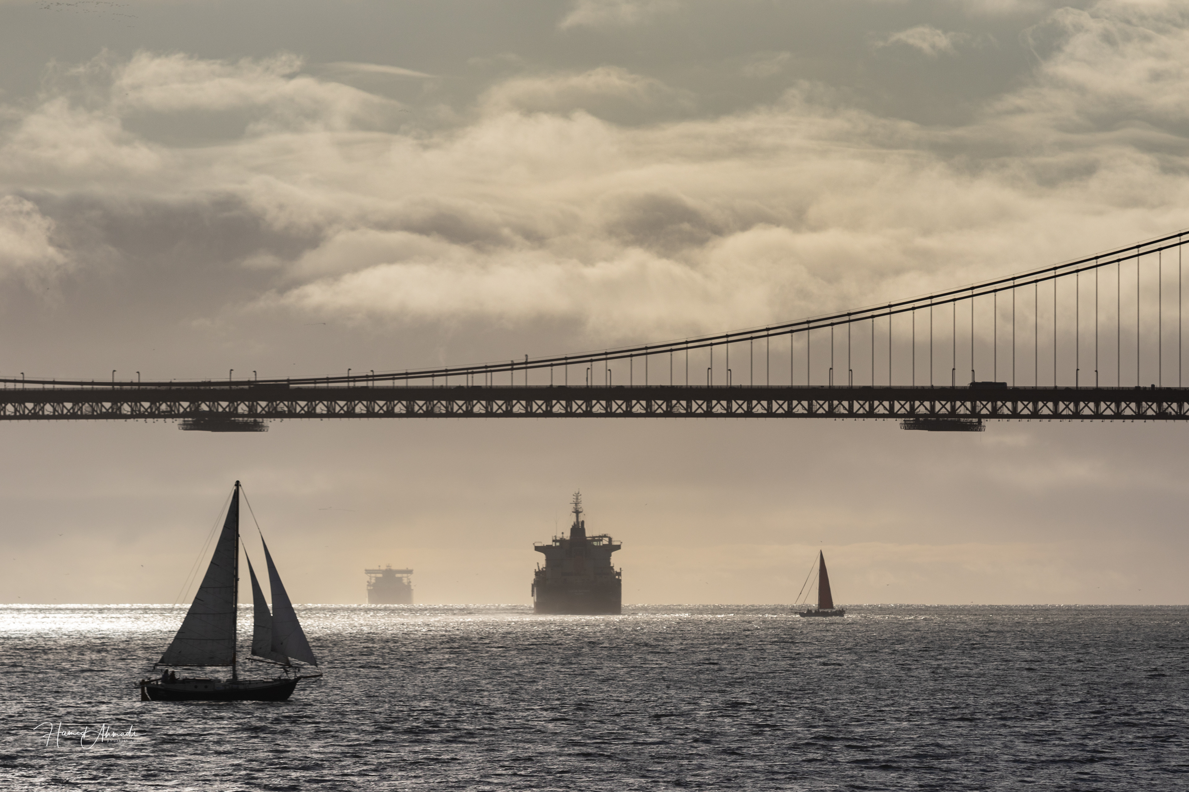 Boat Traffic under the Golden Gate, San Francisco