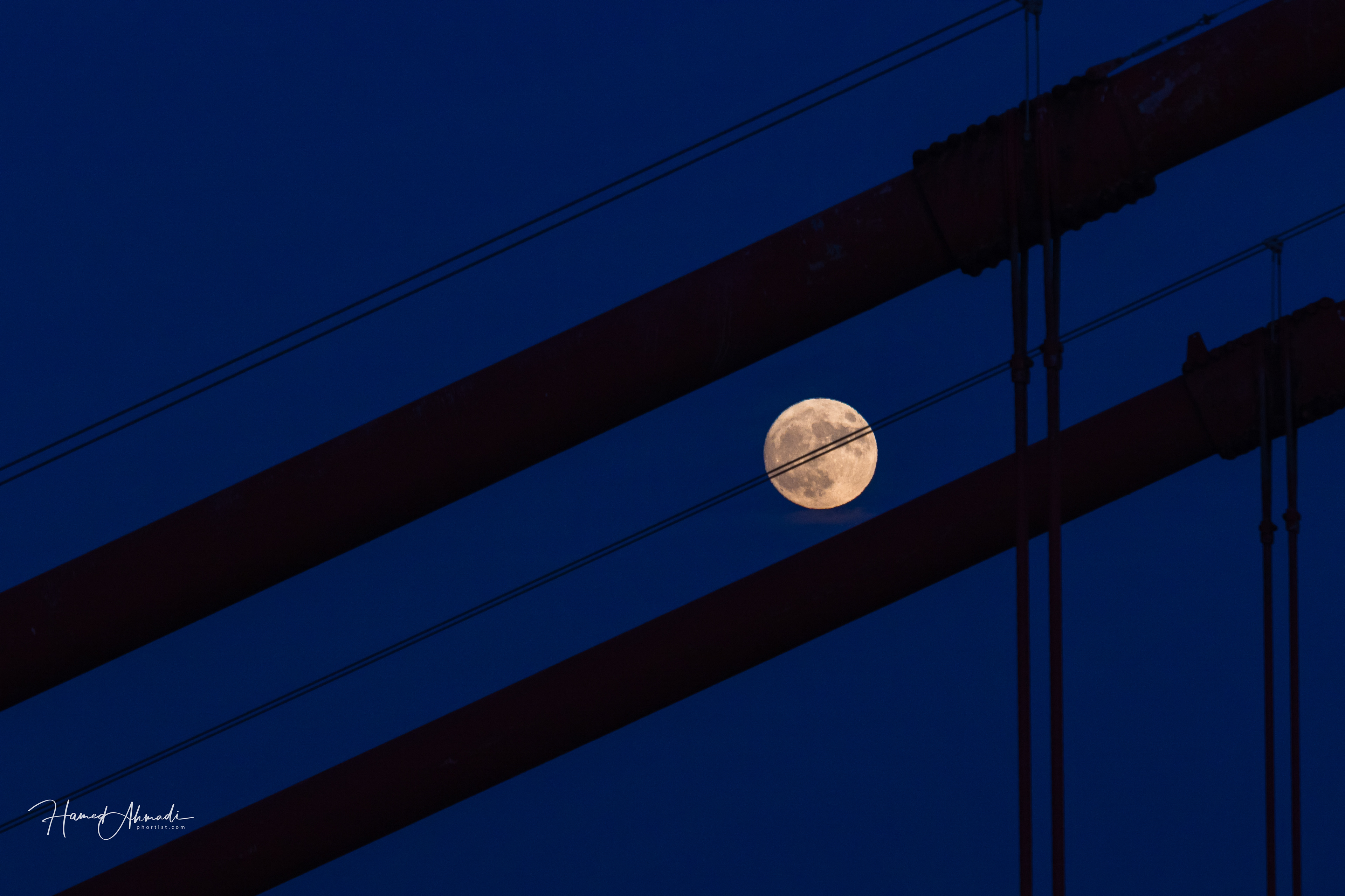 Moon through the Golden Gate, San Francisco