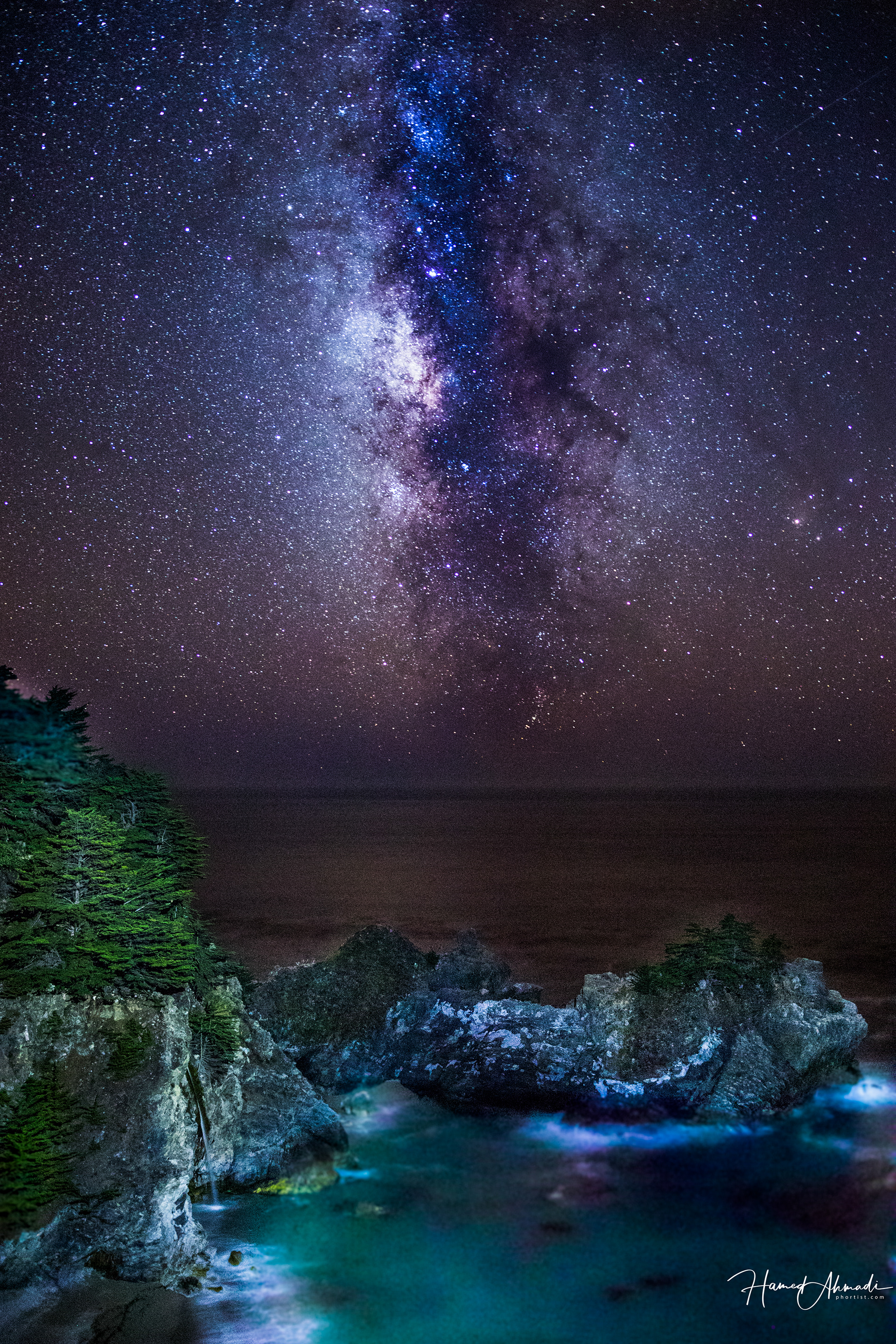 Milky Way over the McWay Falls, California