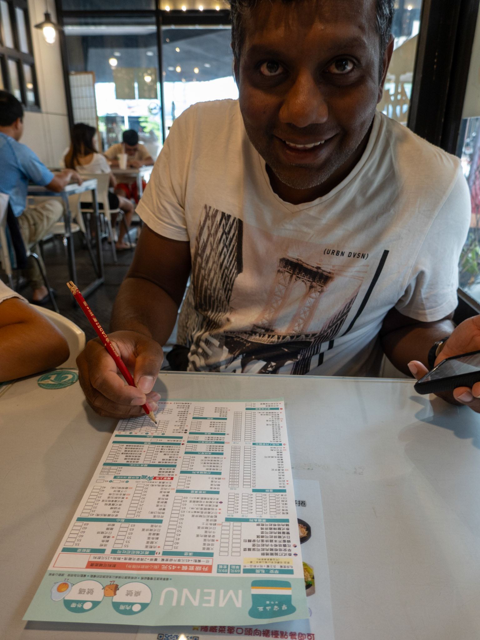 Modern approach to ordering food, not sure exactly what we ordered though!