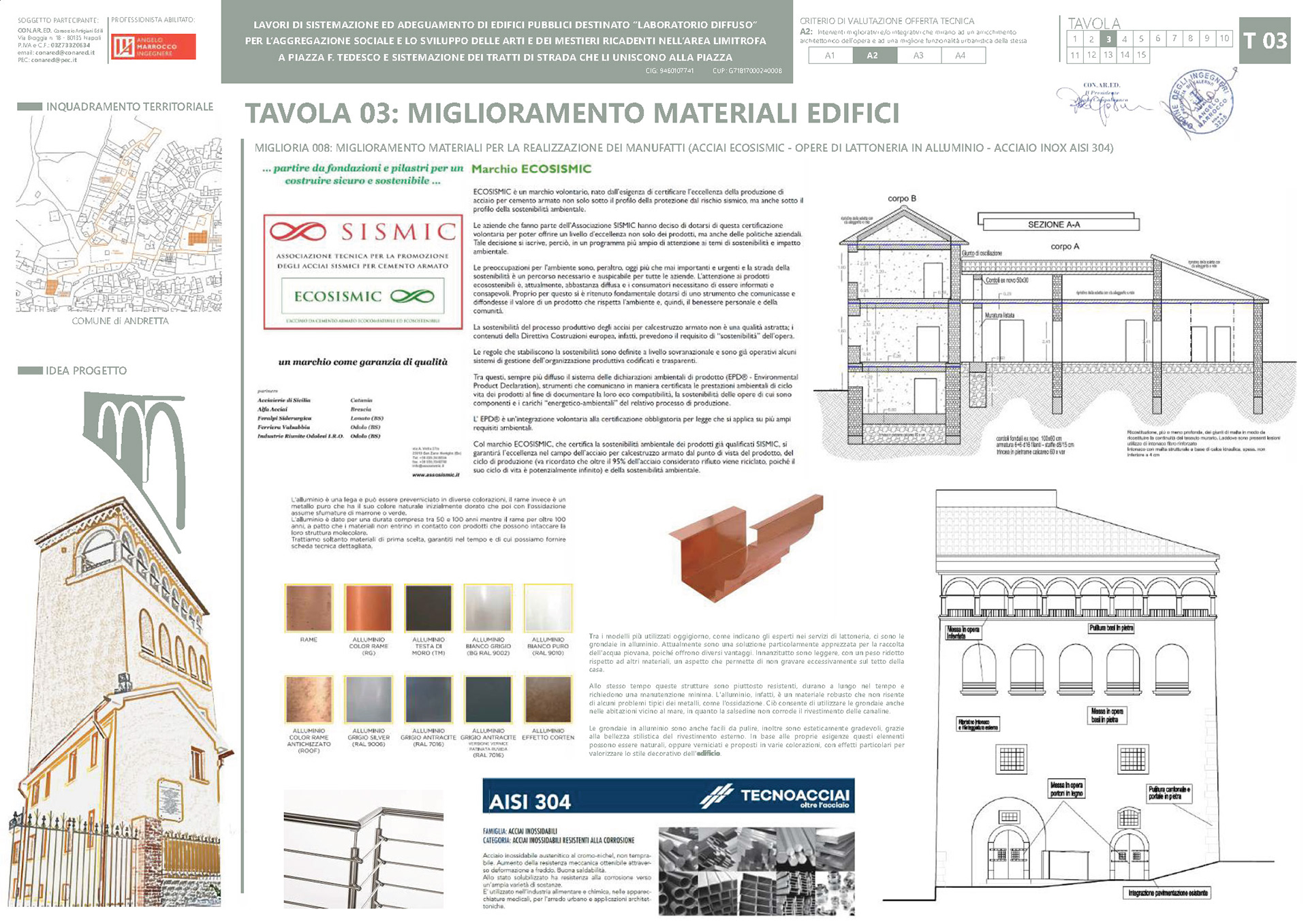 Esempio di elaborato tecnico particolareggiato destinato ad una Offerta Tecnica Migliorativa di una Gara d'Appalto