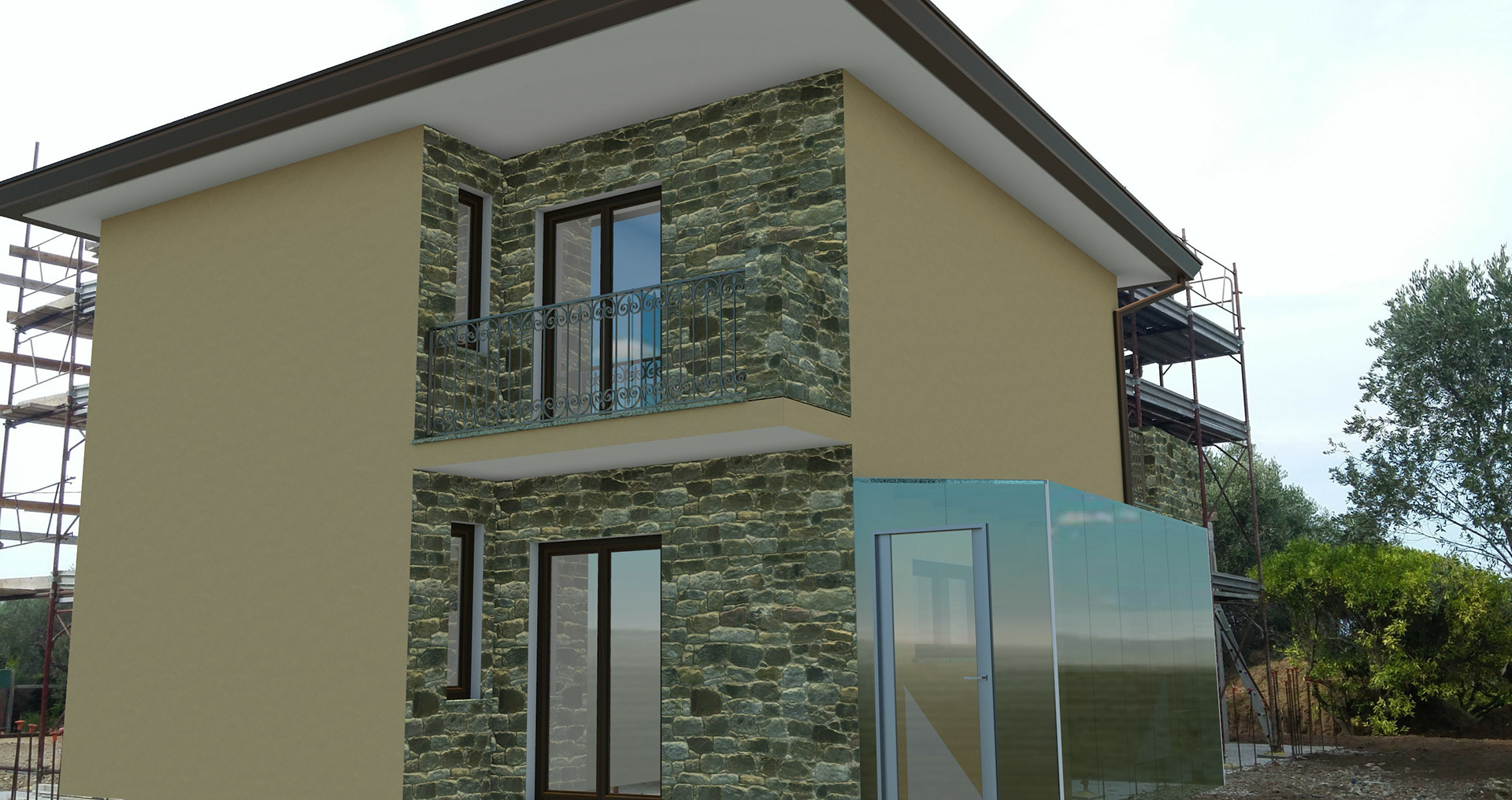 Rendering e foinserimento fabbricato realizzato nel Comune di Castellabate (SA)