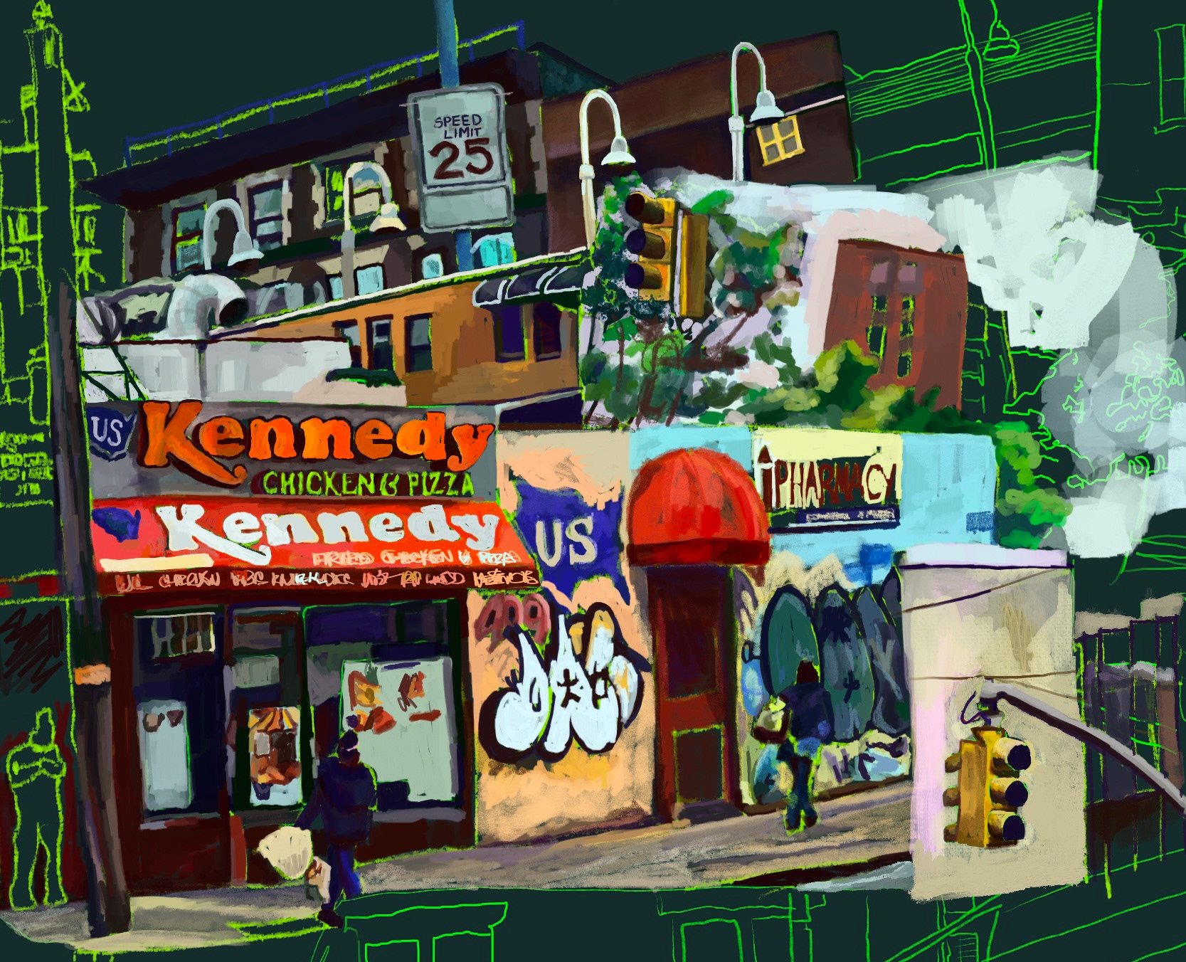 "Kennedy in the Bronx" Procreate