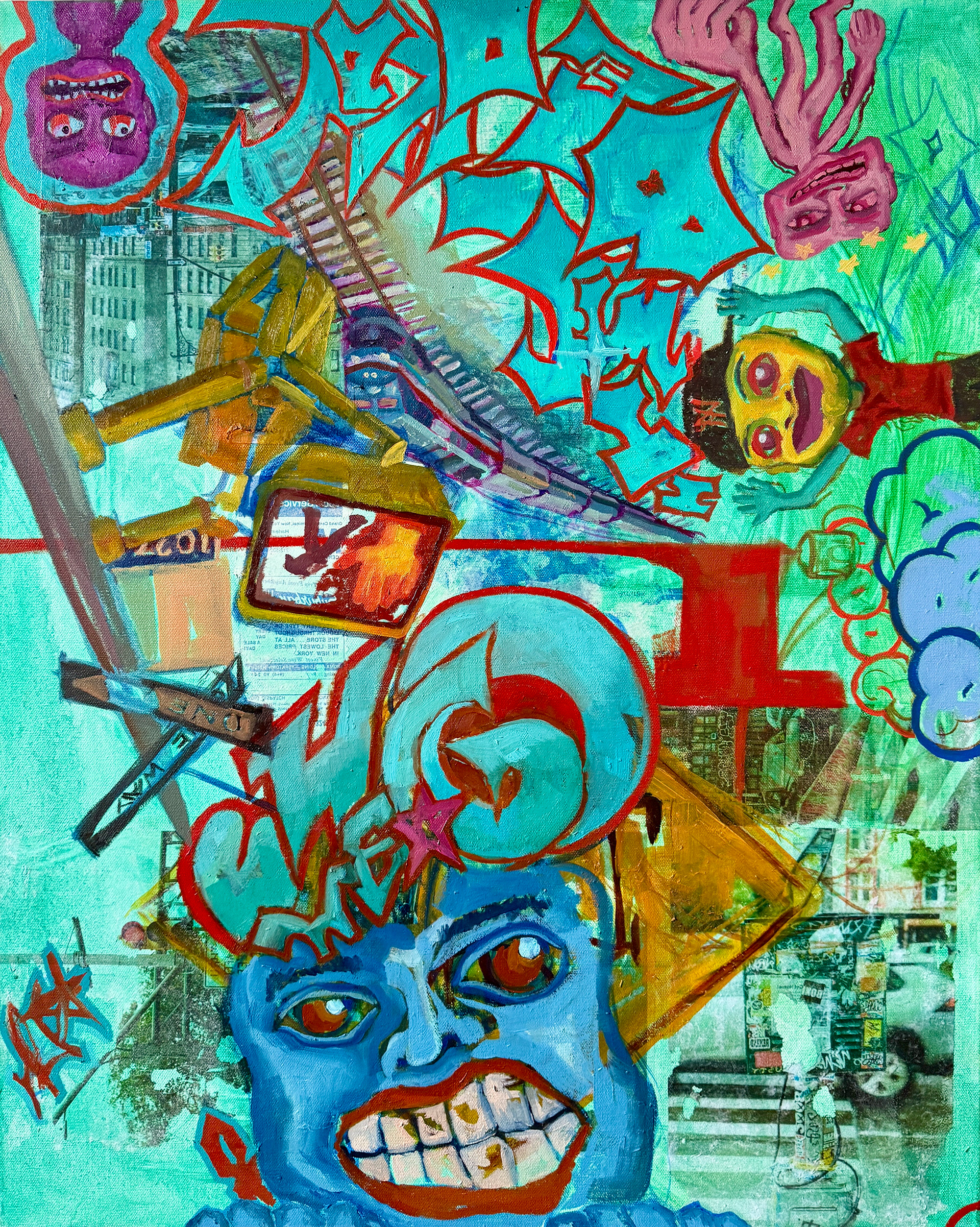 "Before We Go" Photo transfer and oil paint on canvas