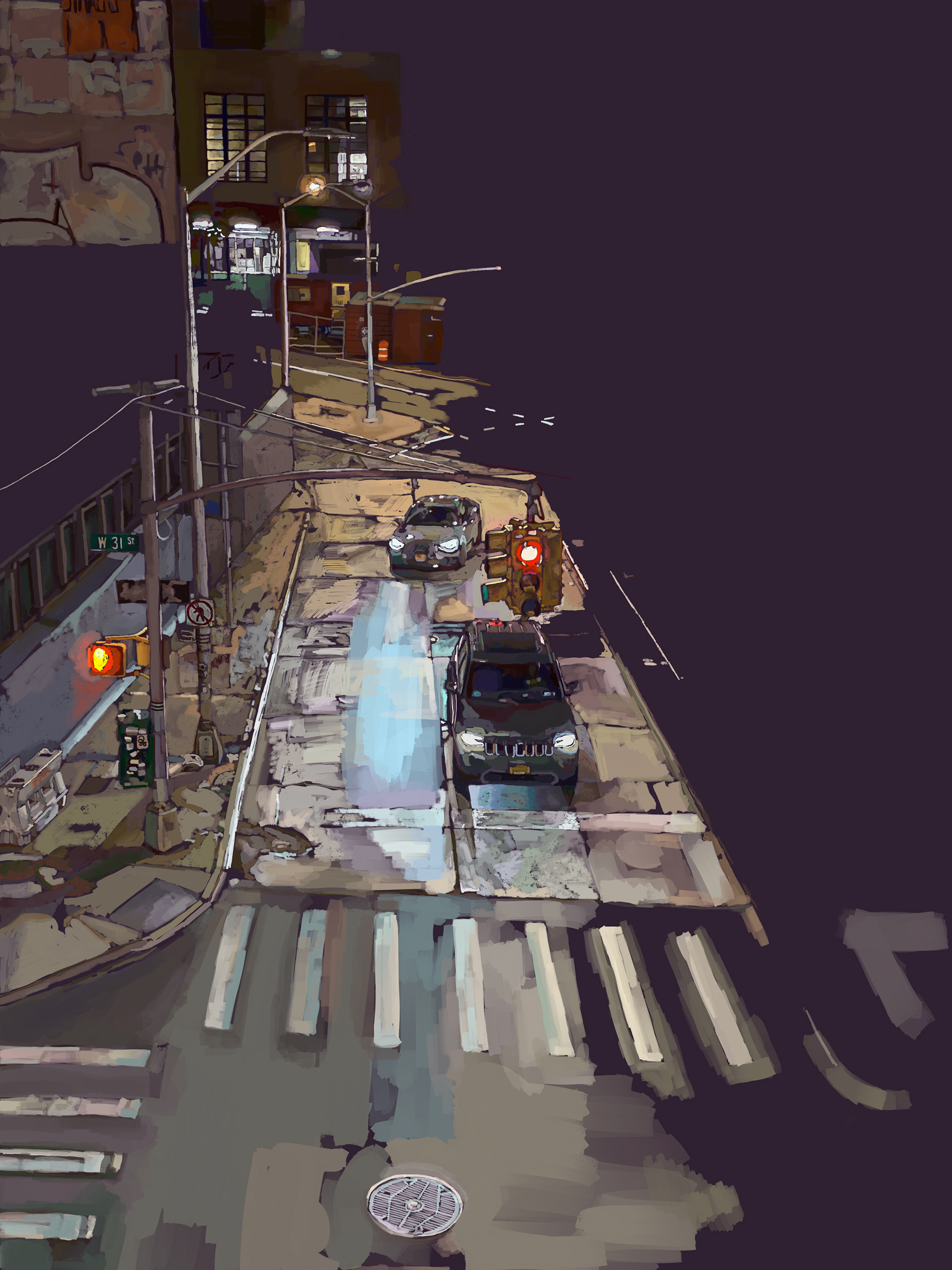 "Intersection at the Dorms" Procreate