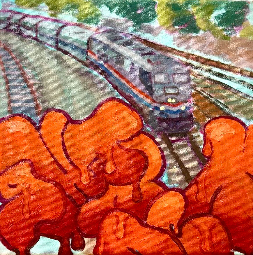 "Amtrak" Oil on Canvas