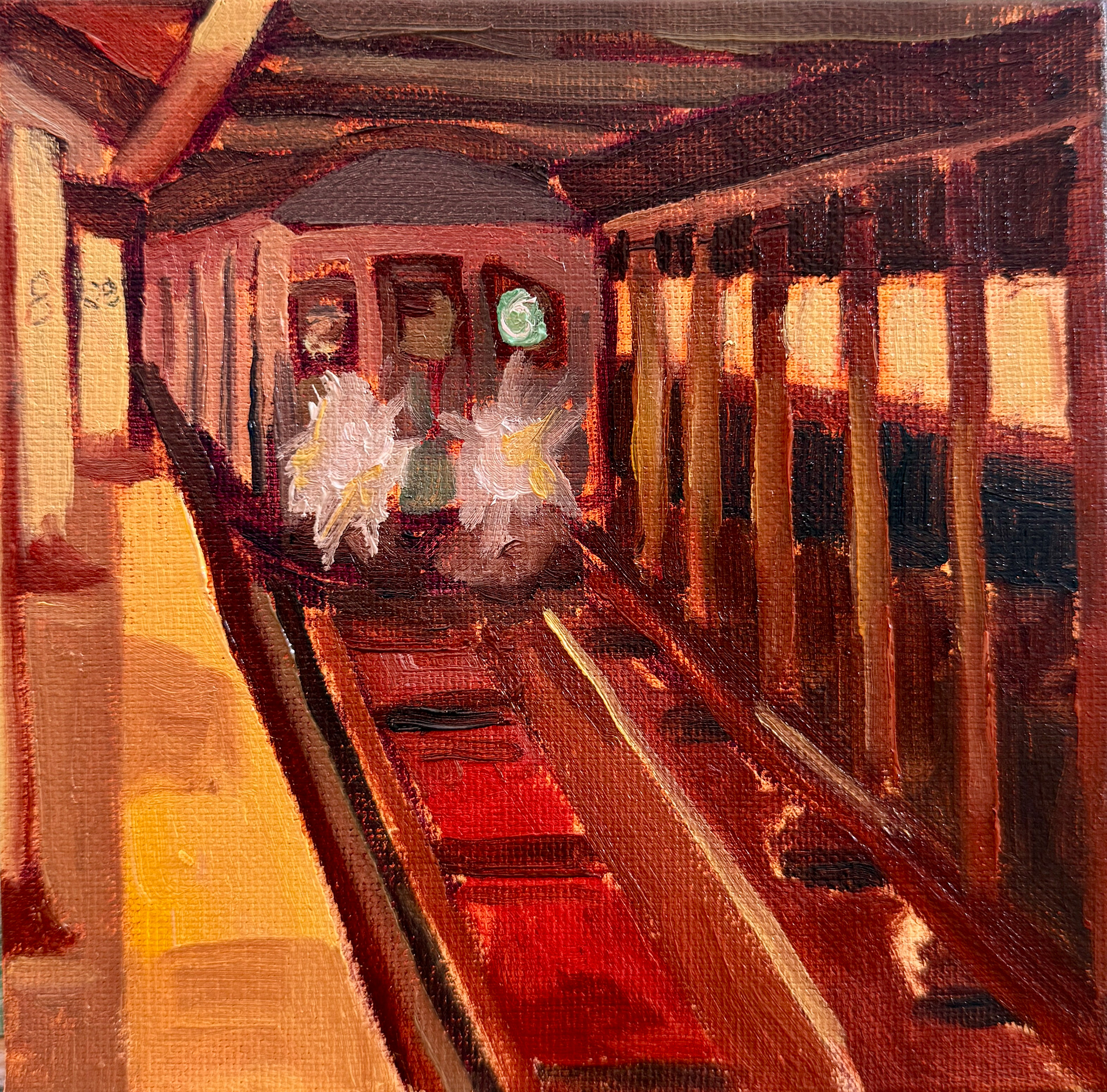 "The six train" Oil on canvas
