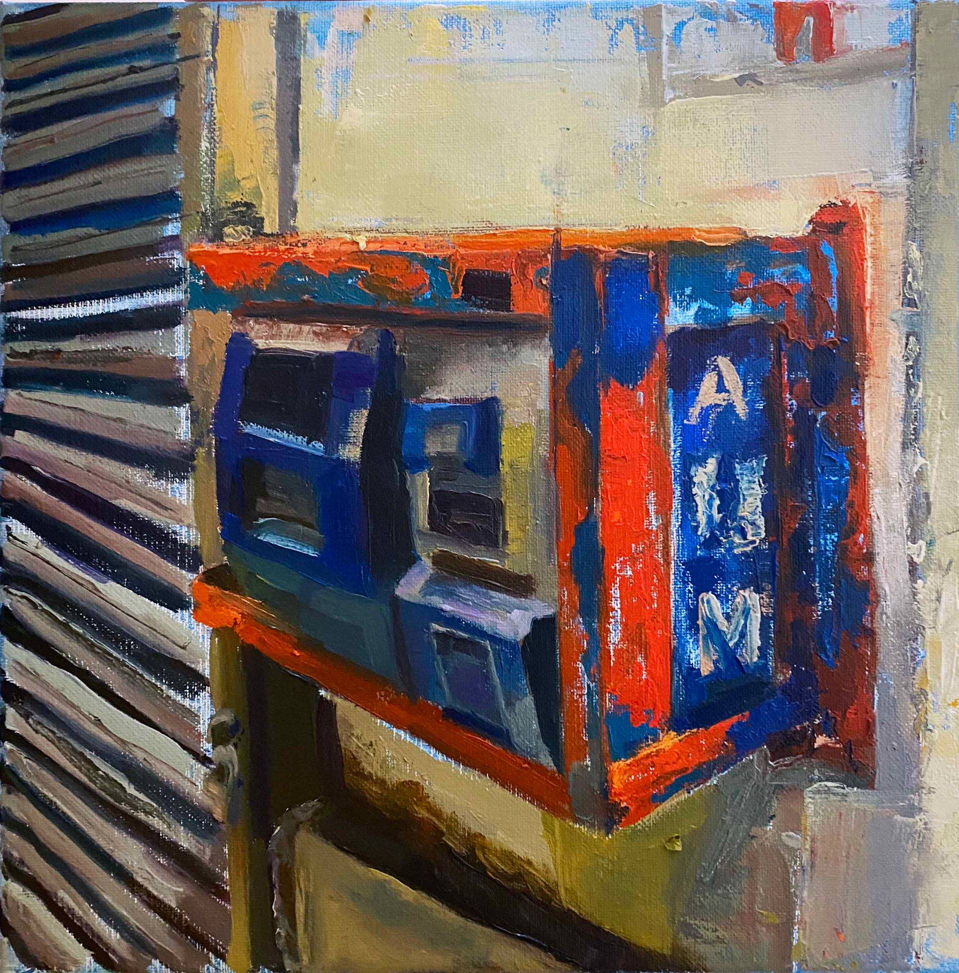 "ATM", oil on canvas, 12" x 12". 2020