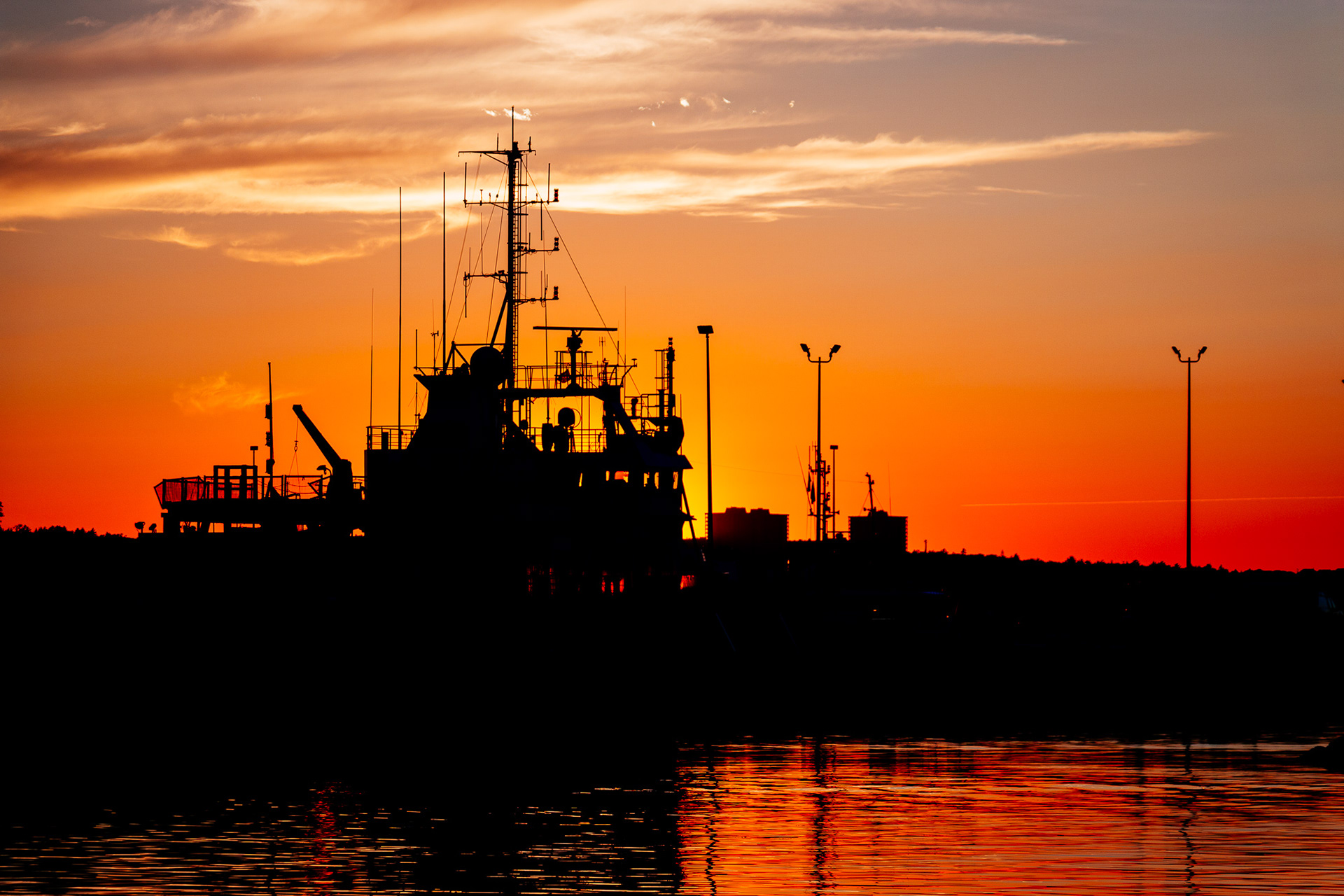 Ships At Sunset, Halifax