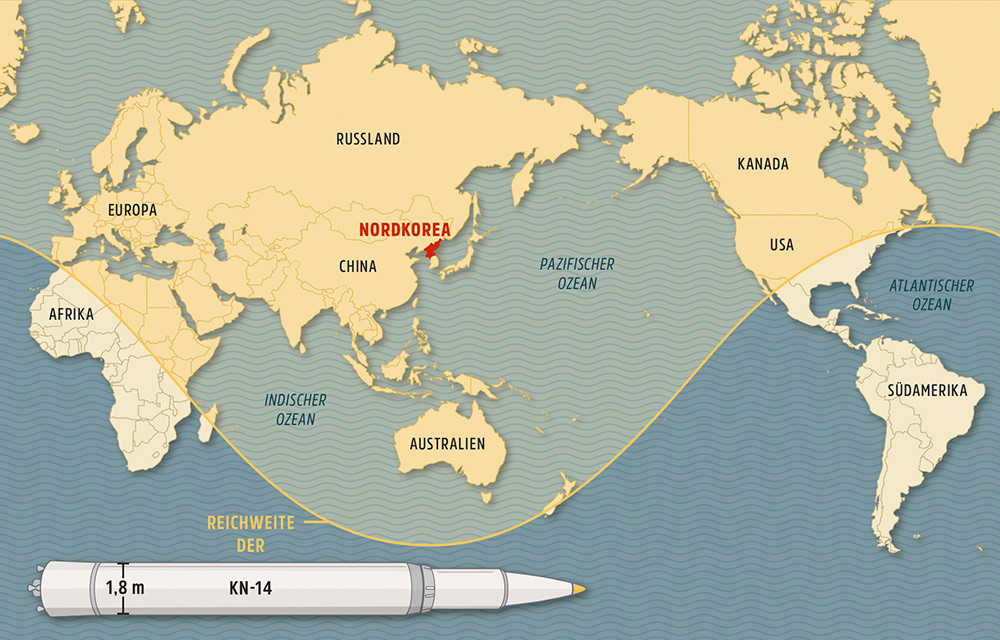 Reichweite der Interkontinentalrakete KN-14 – GEO 11 | 2017