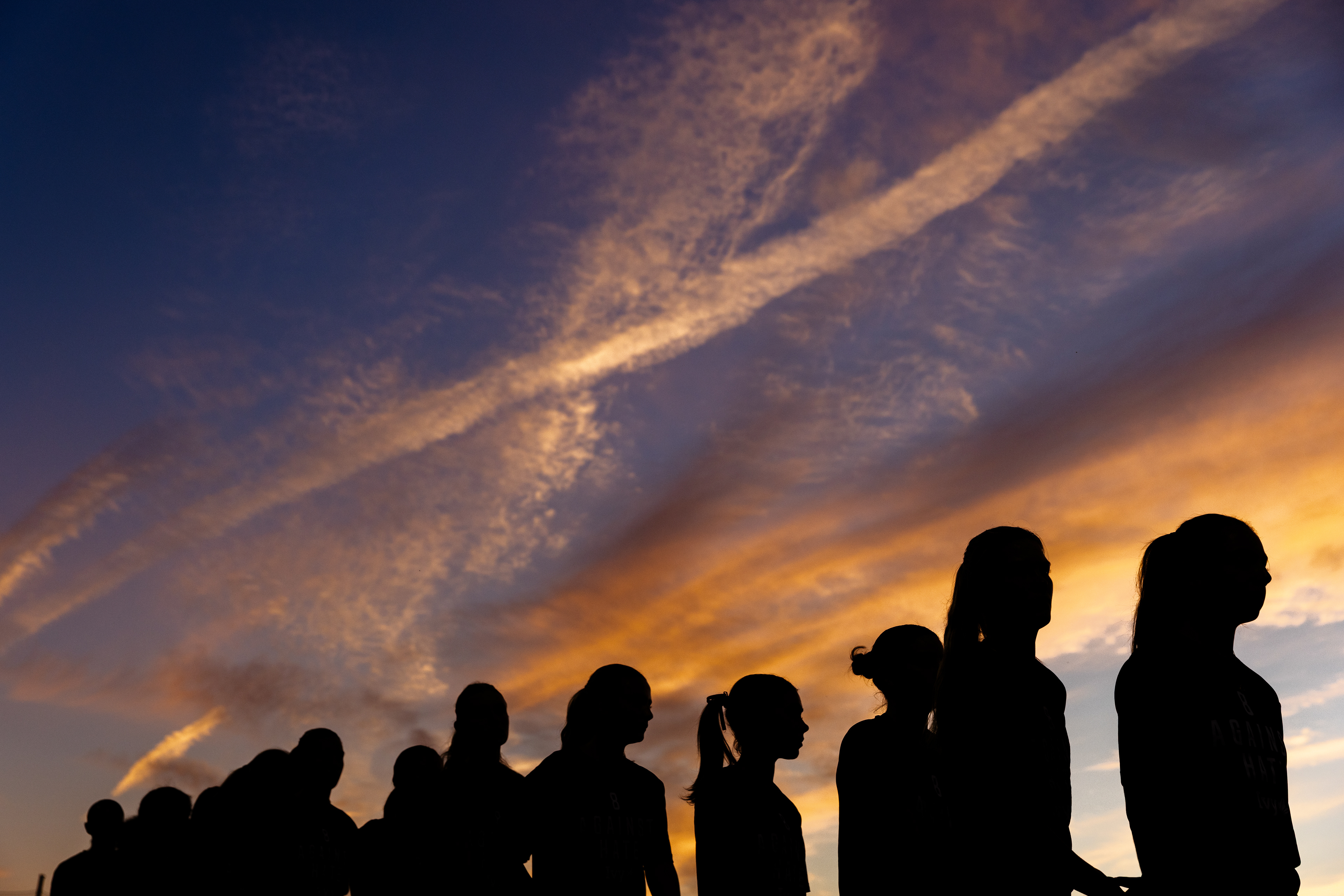 September 11, 2025, Boston, MA: Harvards Womens Soccer team lines up for the national anthem ahead of game against Boston University at Harvard University, in Boston Massachusetts Thursday, September 11, 2025. (Photo by Clay Stark / Harvard Athletics)