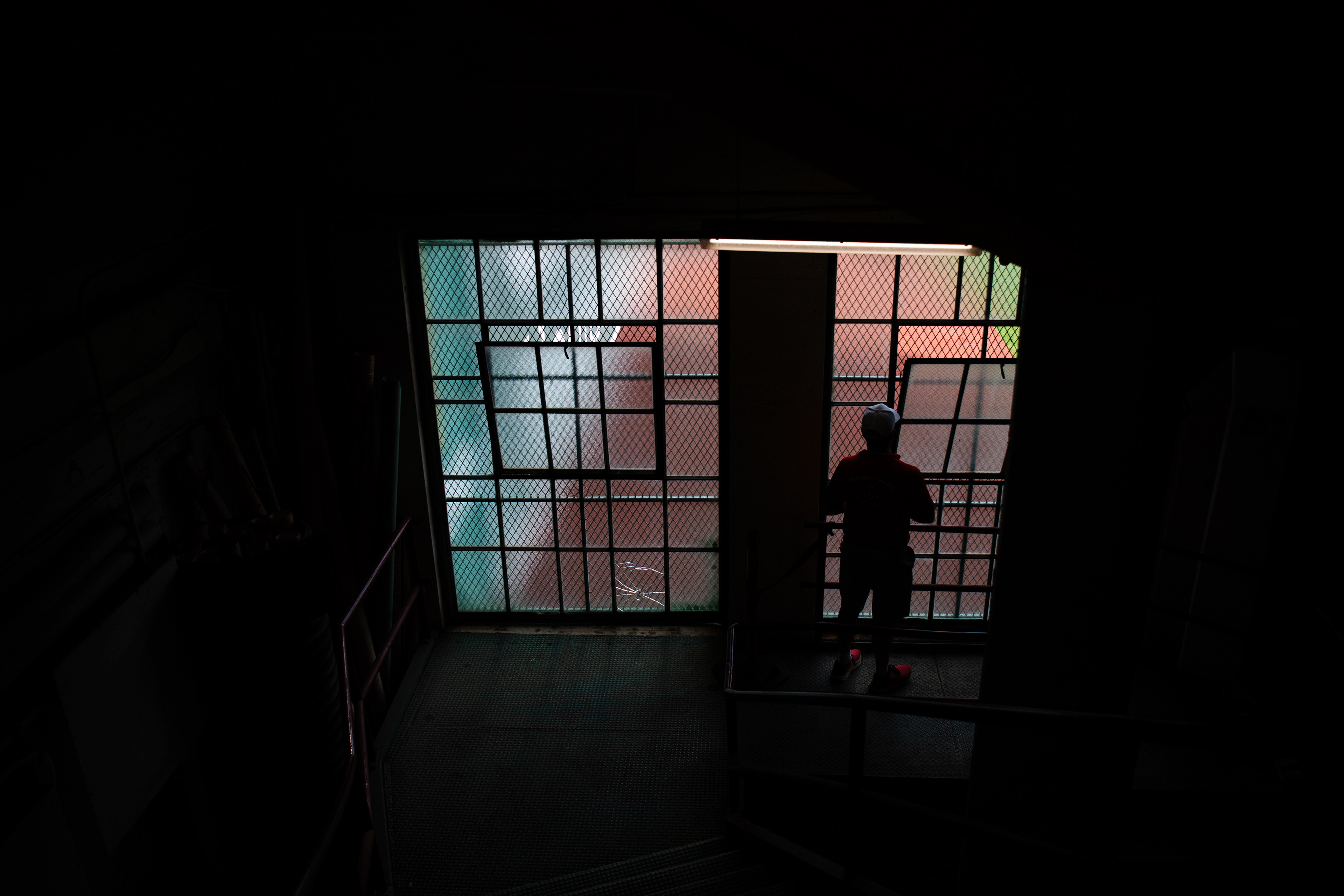 June 4, 2025, Boston, MA: A photo of a Fenway worker watching a game between the Boston Red Sox and the Los Angeles Angels at Fenway Park in Boston, Massachusetts Wednesday, June 4, 2025.  (Photo by Clay Stark/Boston Red Sox)