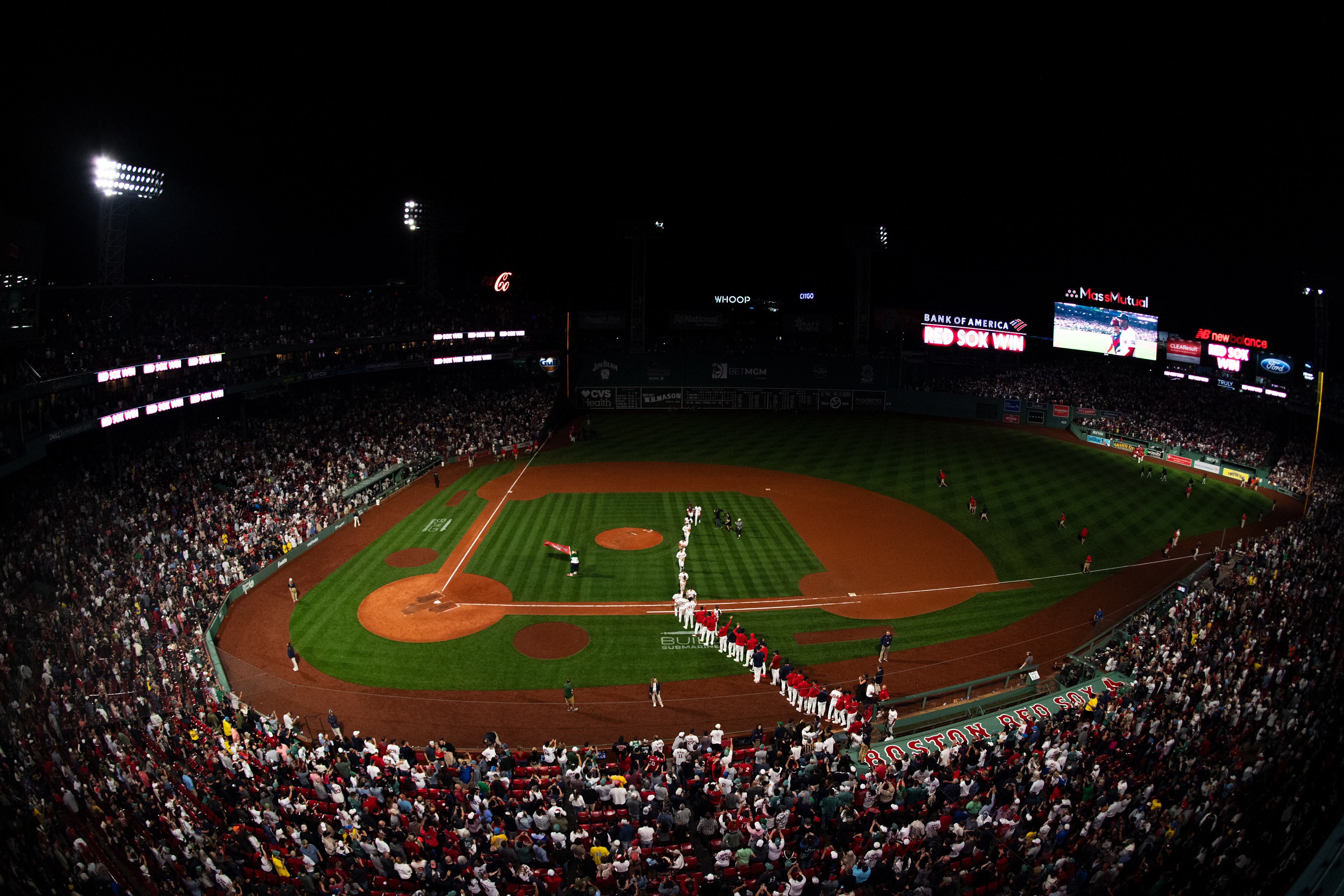 September 14, 2025, Boston, MA: Boston Red Sox react after beating the New York Yankees at Fenway Park in Boston, Massachusetts Sunday, September 14, 2025. (Photo by Clay Stark/Boston Red Sox)