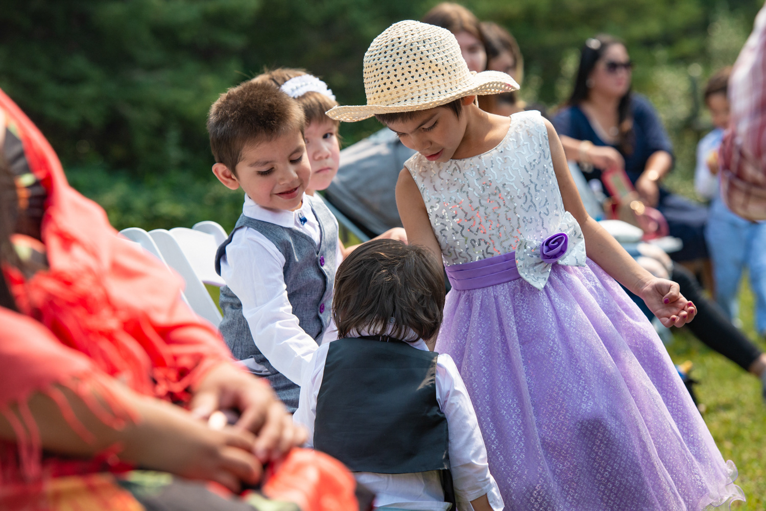 Wedding guests at Canmore Ranch