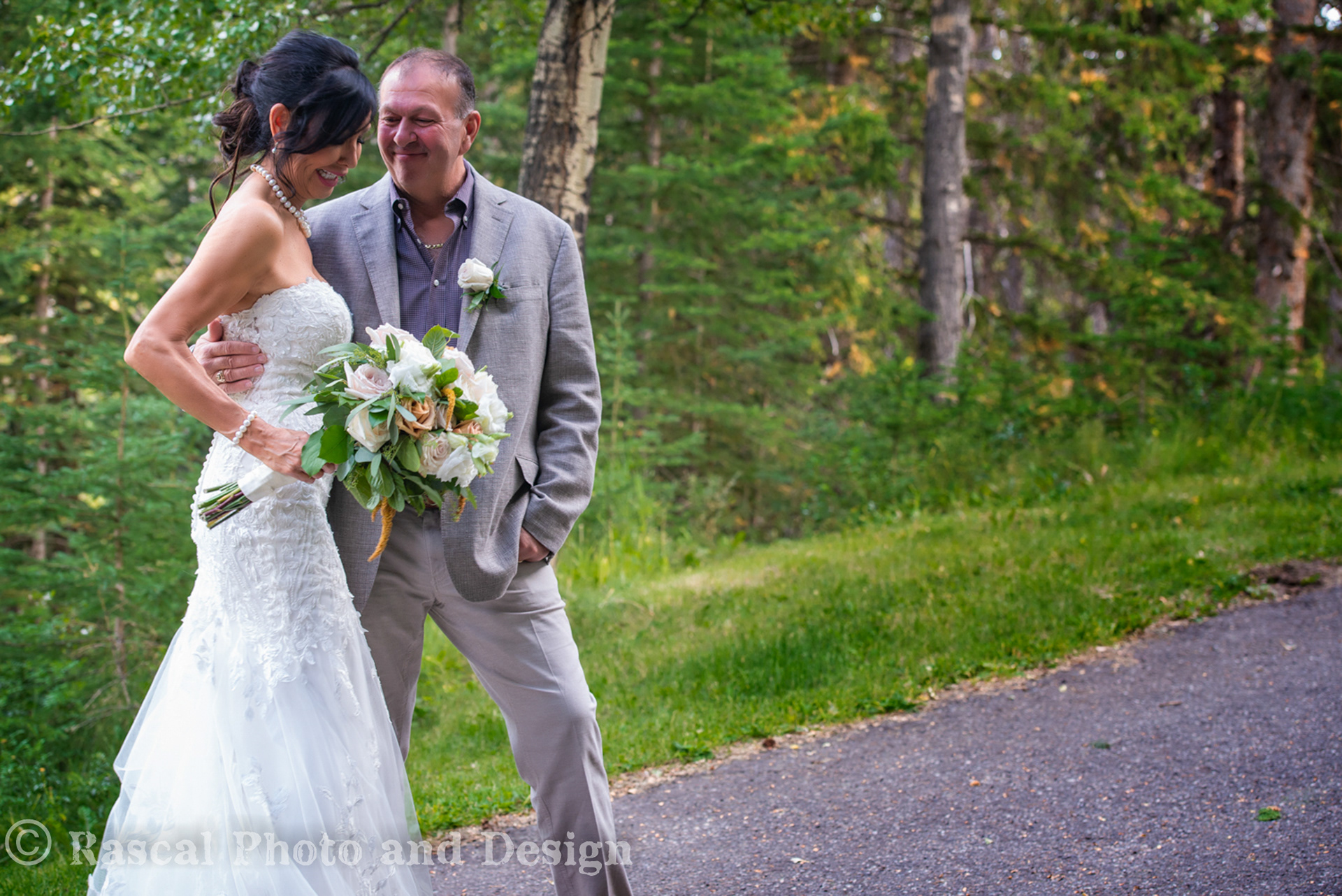 Bride and Groom at Rimrock Resort Hotel in Banff Alberta