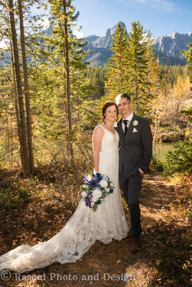 Bridal photography session at Nordic Centre in Canmore Alberta