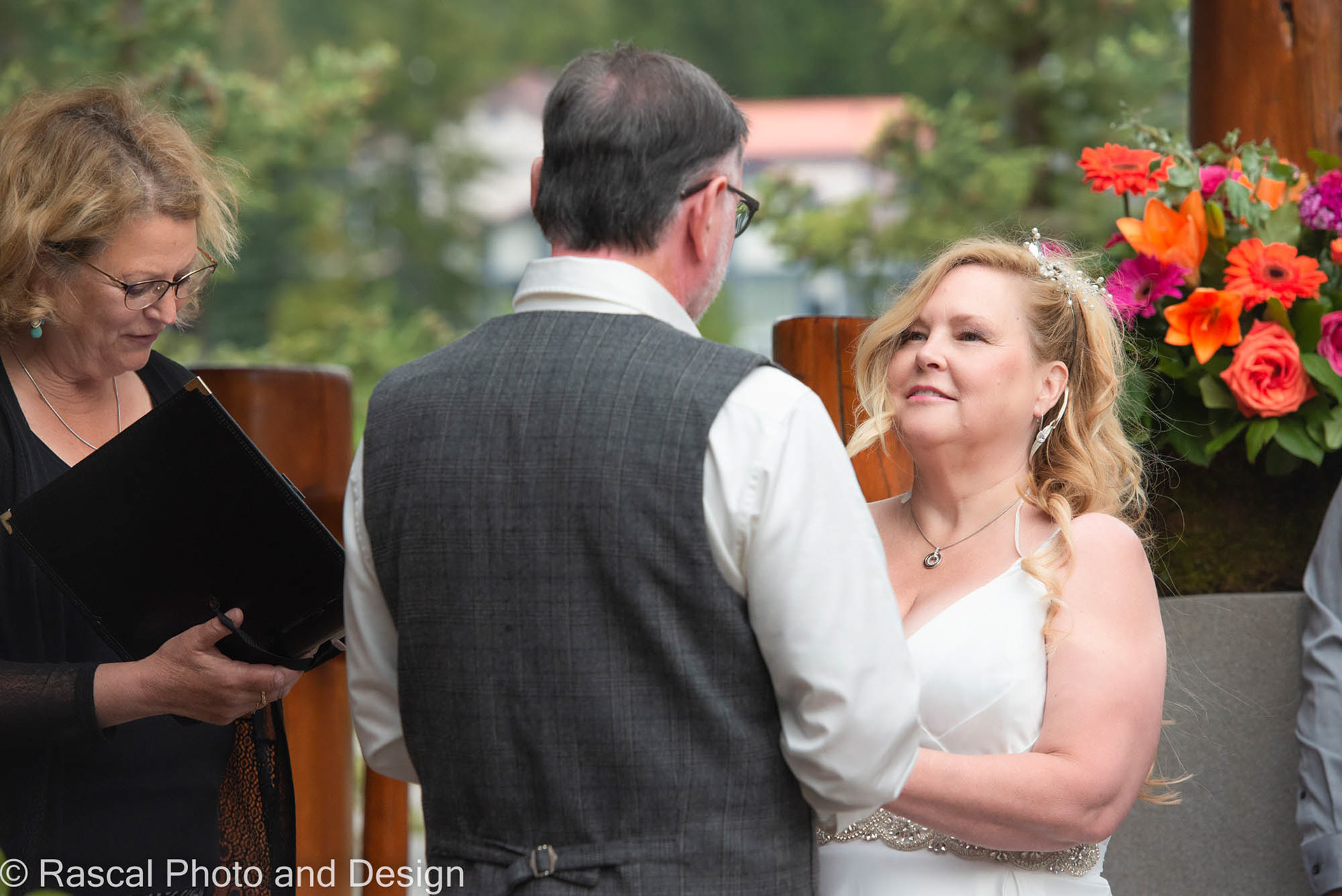 Wedding ceremony at The Bear and Bison Inn in Canmore Alberta