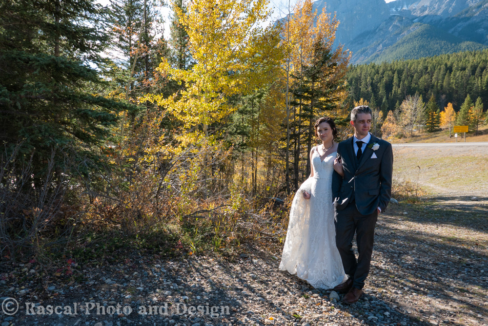 Bridal photography session at Nordic Centre in Canmore Alberta
