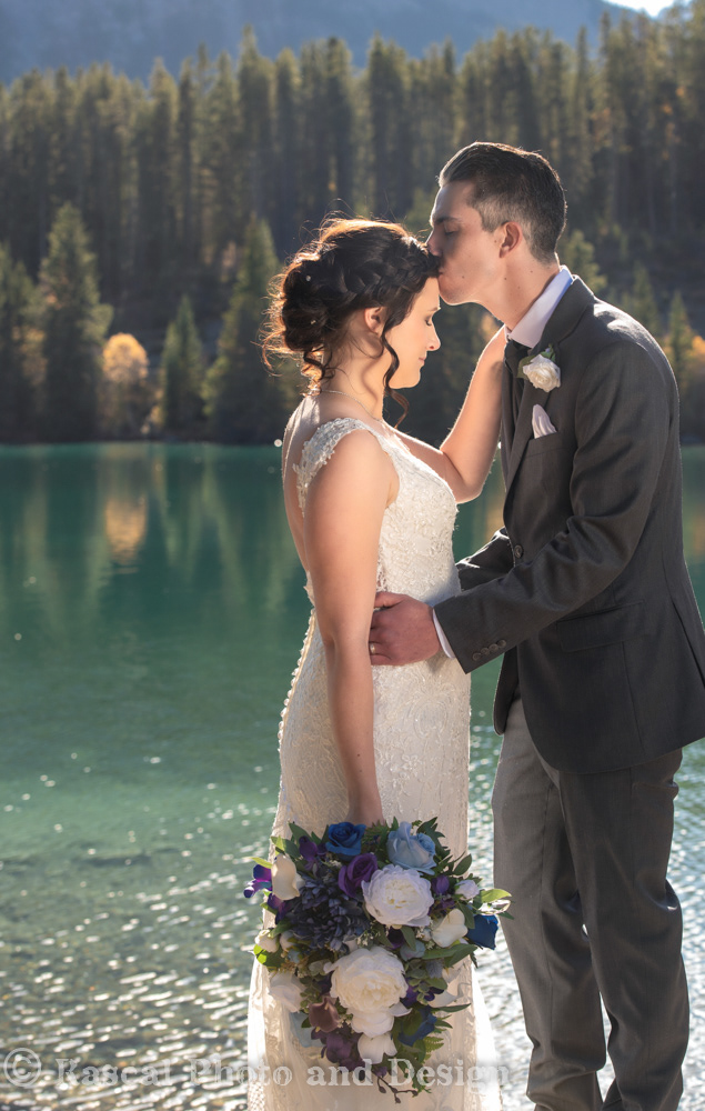 Bridal photography session at Nordic Centre in Canmore Alberta