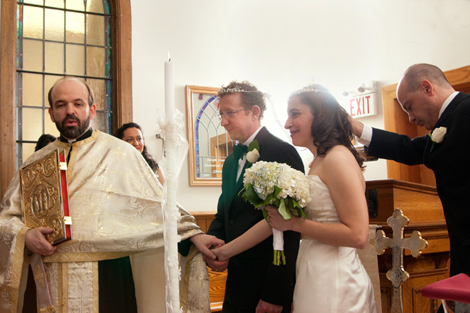 wedding ceremony at the Ralph Connor United Memorial Church in Canmore Alberta