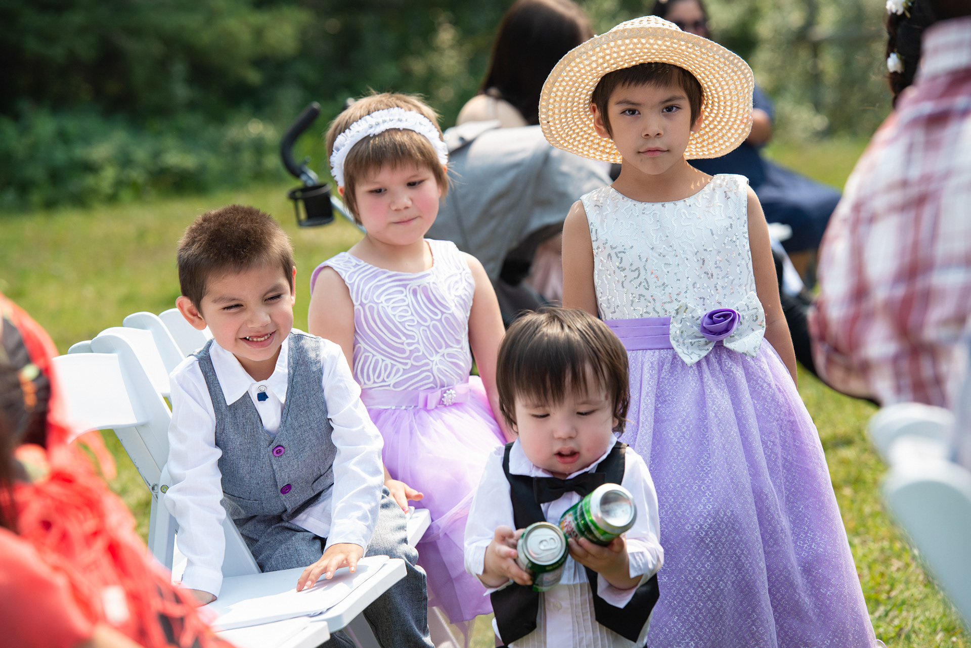 Wedding guests at Canmore Ranch