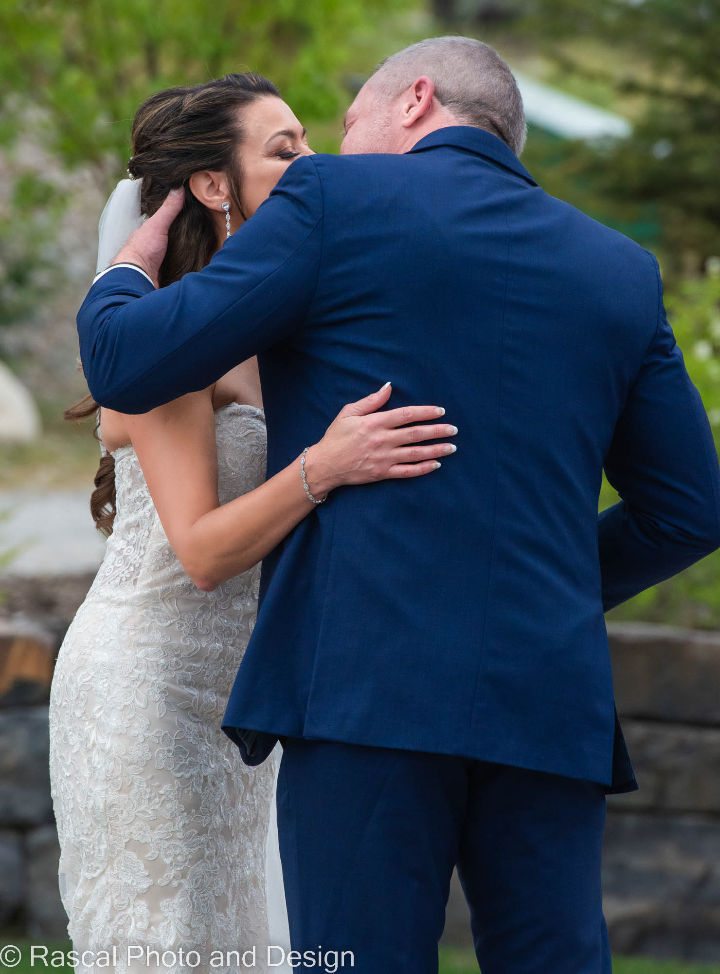 Wedding ceremony at Creekside Villa in Canmore, Alberta