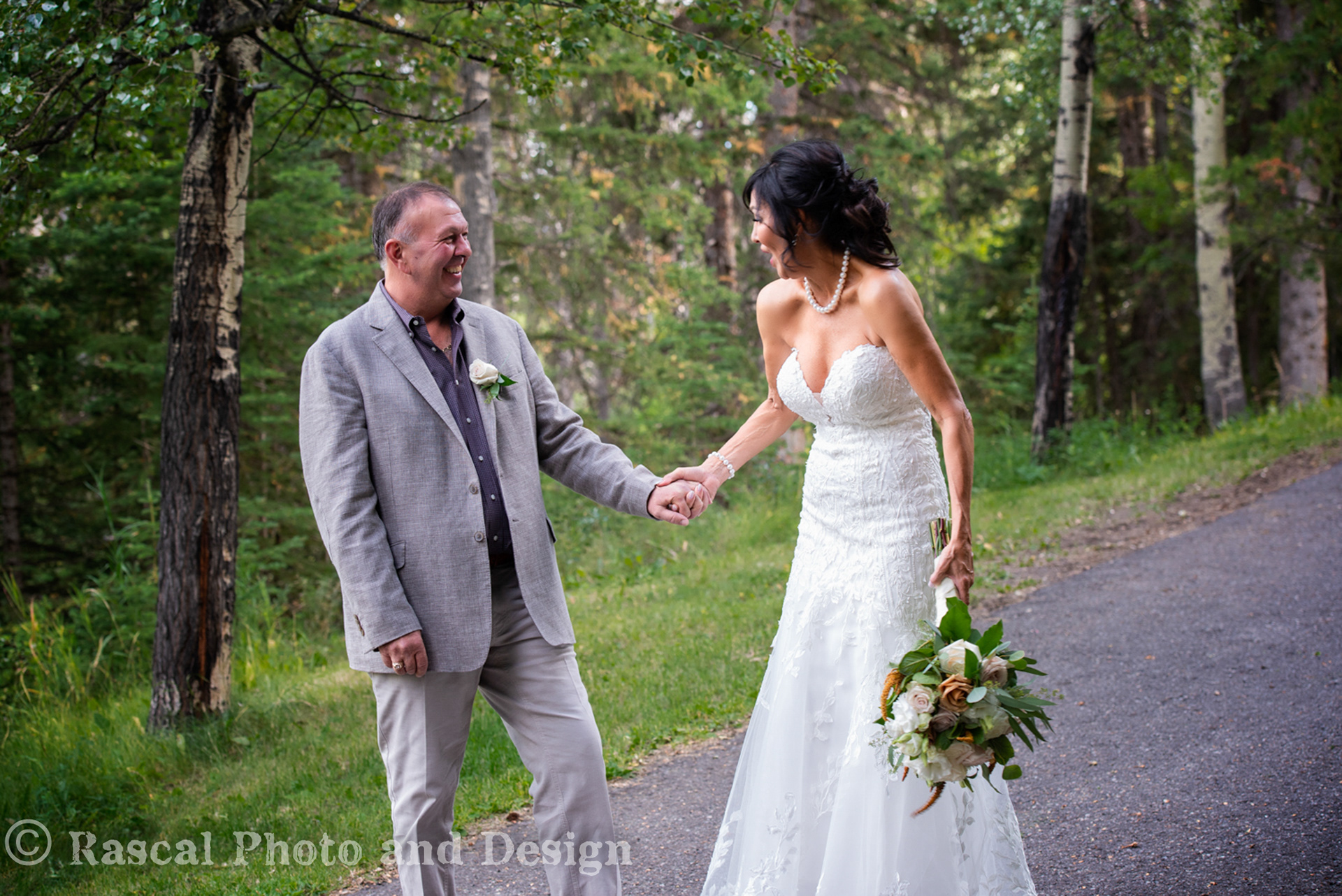 Bride and Groom at Rimrock Resort Hotel in Banff Alberta