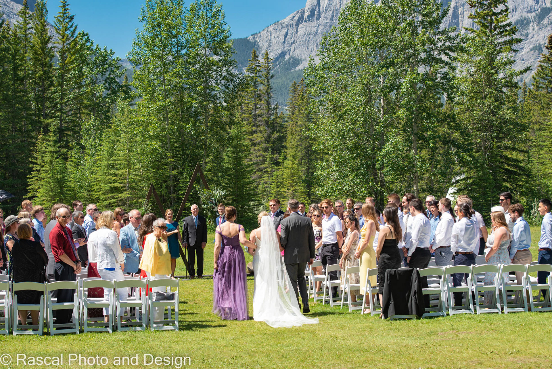 Wedding ceremony at Canmore Ranch with Cornerstone Weddings in Canmore Alberta