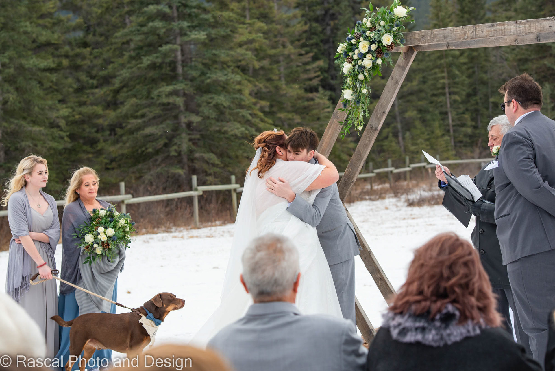 Wedding ceremony at Canmore Ranch with Cornerstone Weddings in Canmore Alberta