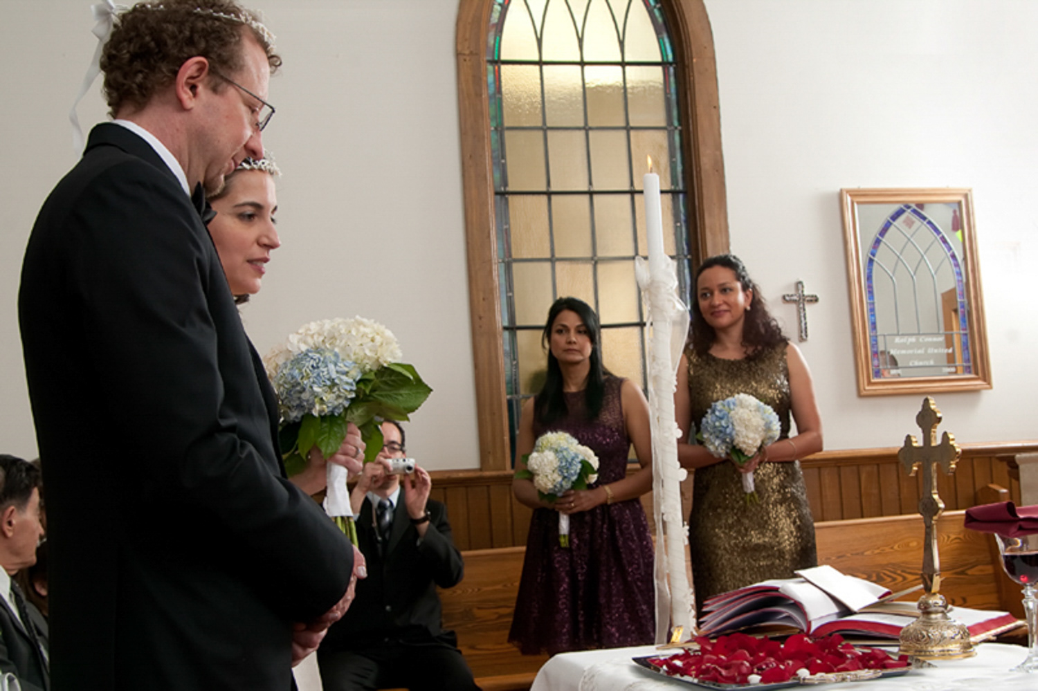 wedding ceremony at the Ralph Connor United Memorial Church in Canmore Alberta