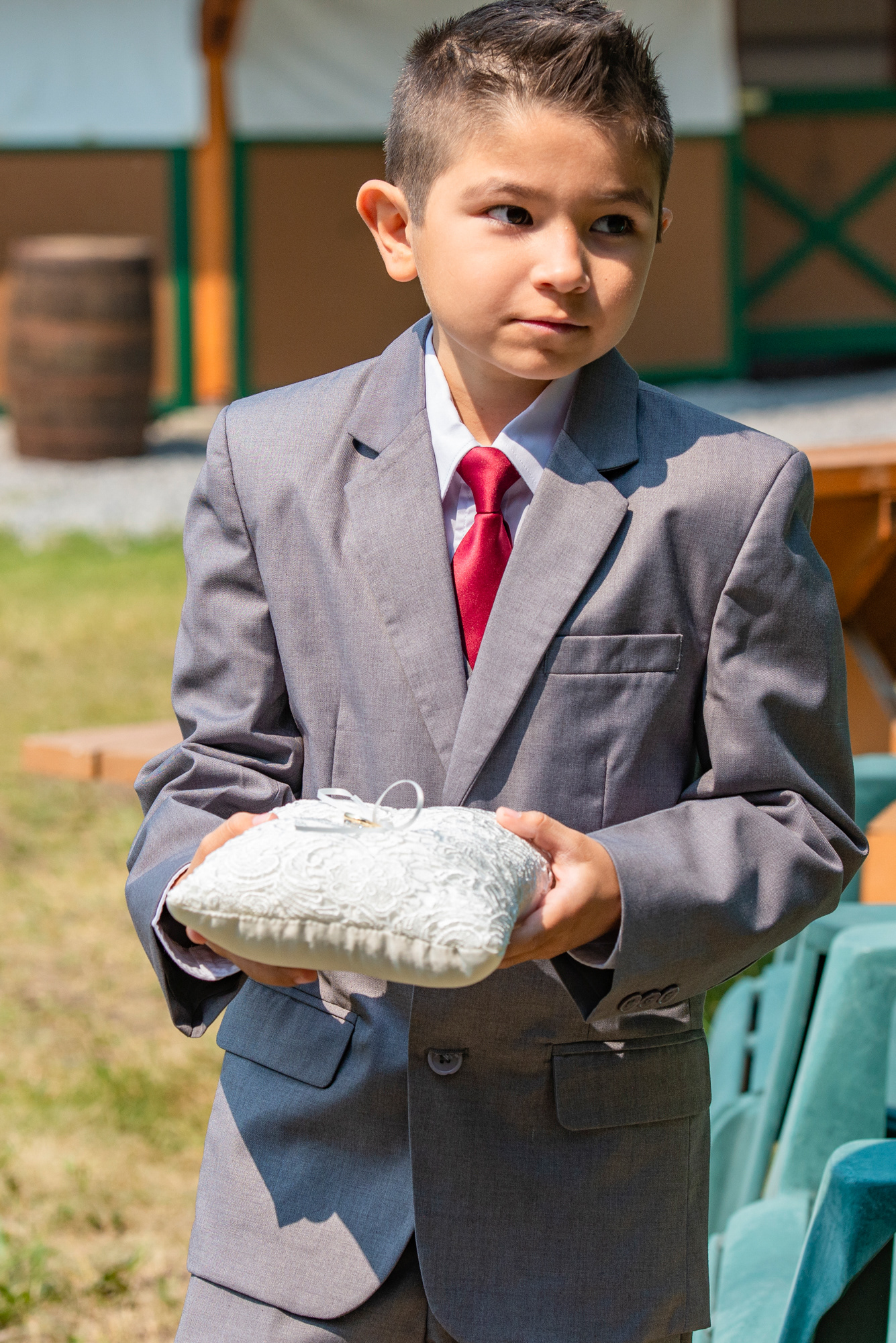 Wedding ceremony at the Nordic Centre in Canmore Alberta with Cornerstone Weddings