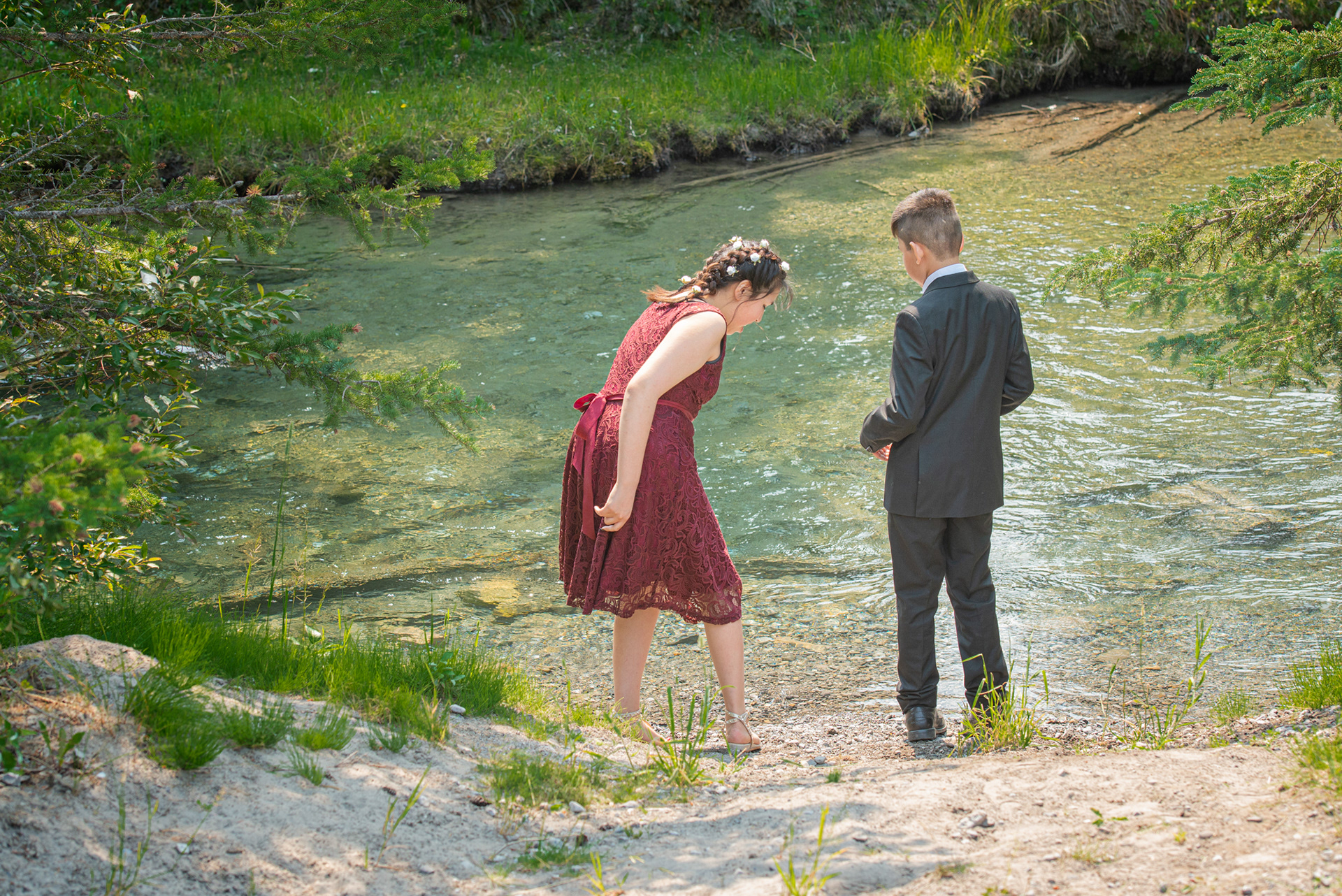Wedding guests at Canmore Ranch