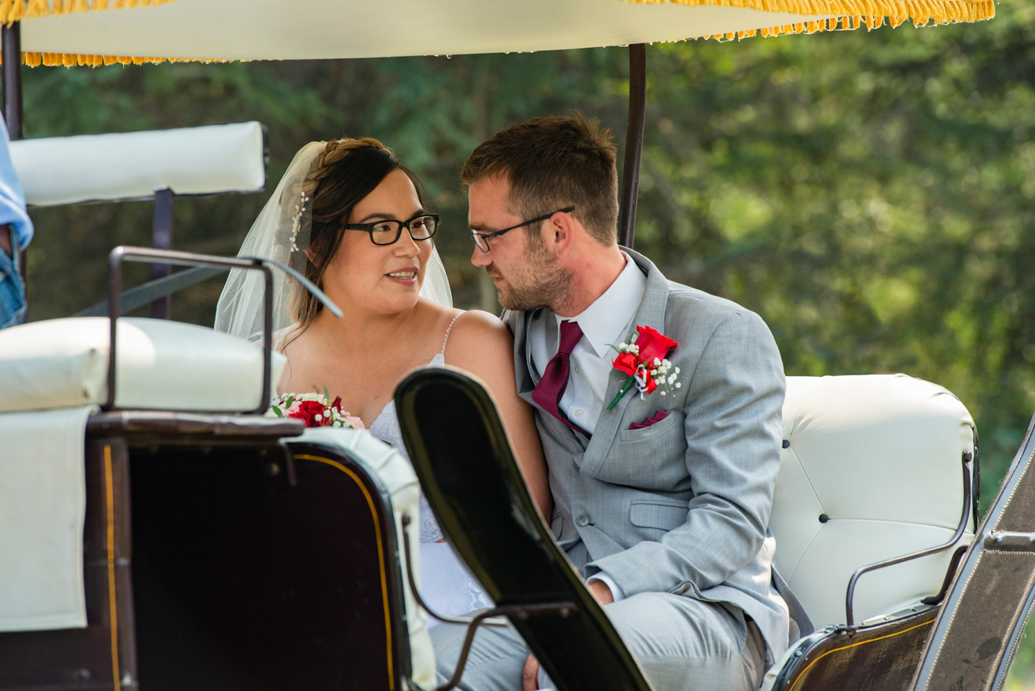 Bride and Groom at Canmore Ranch