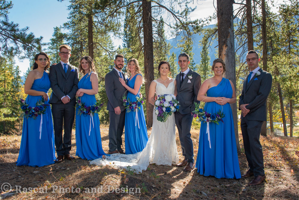 Wedding party at Nordic Centre in Canmore Alberta