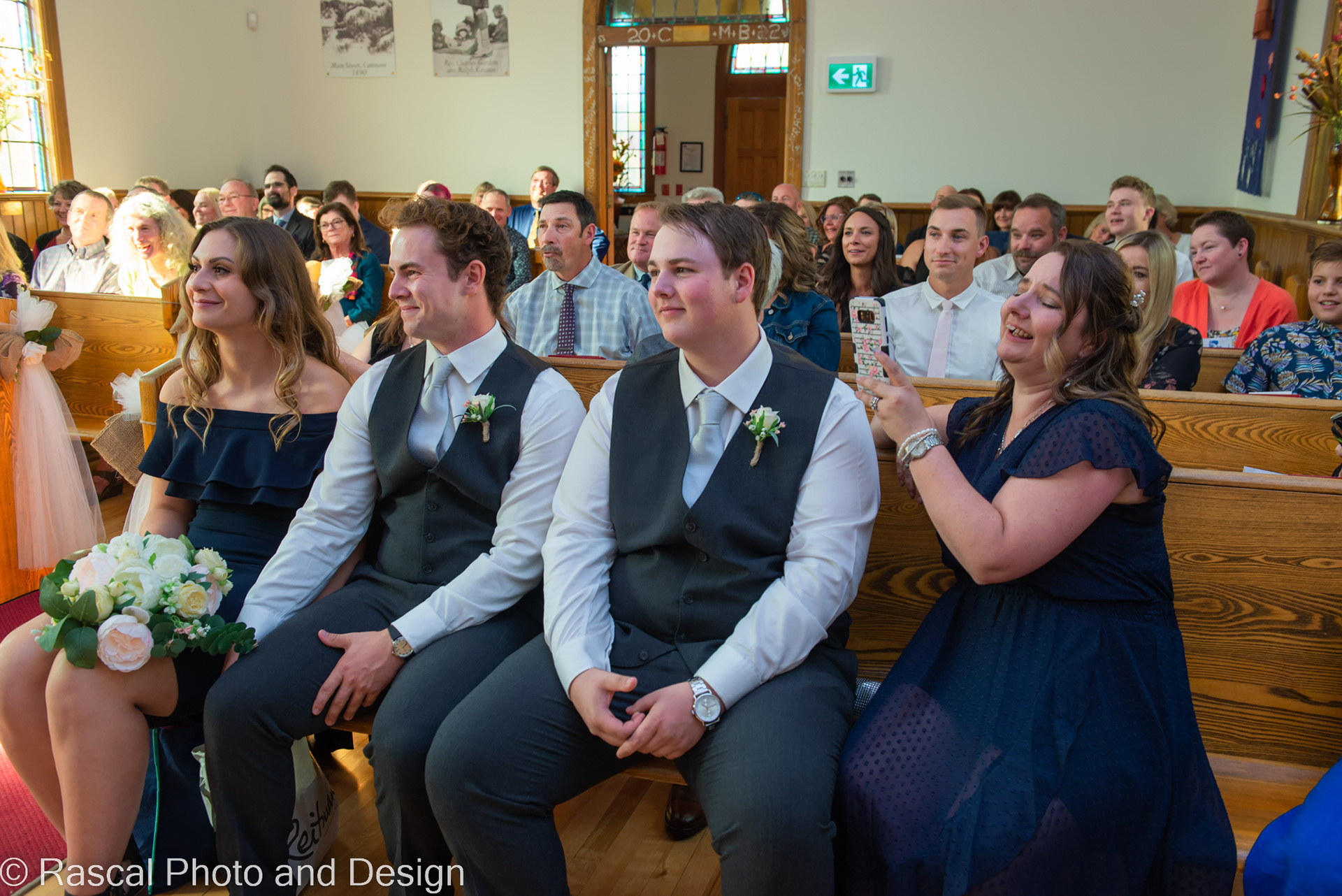 wedding ceremony at the Ralph Connor United Memorial Church in Canmore Alberta