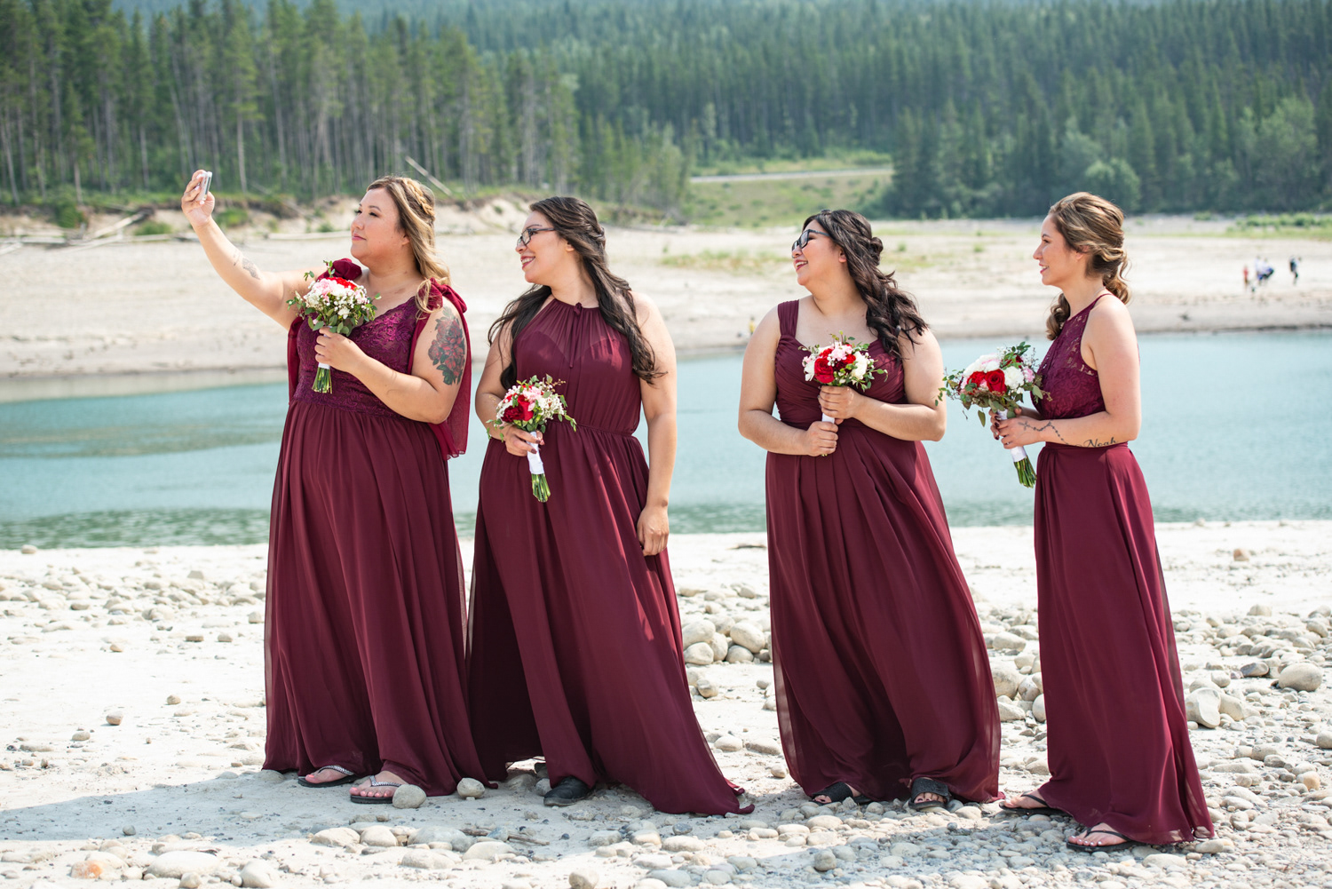 Wedding party at Barrier Lake Kananaskis