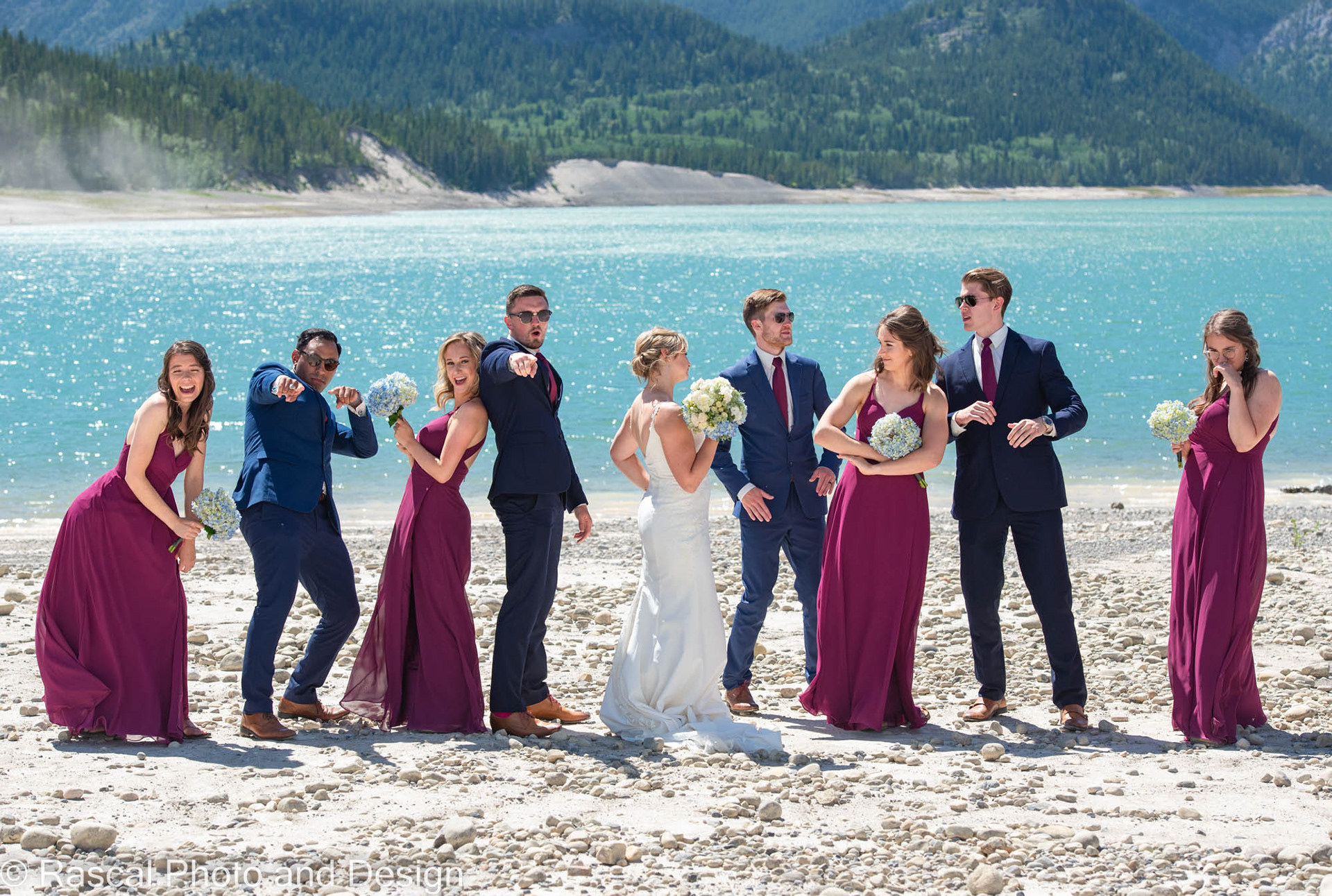 Wedding party at Barrier Lake Kananaskis