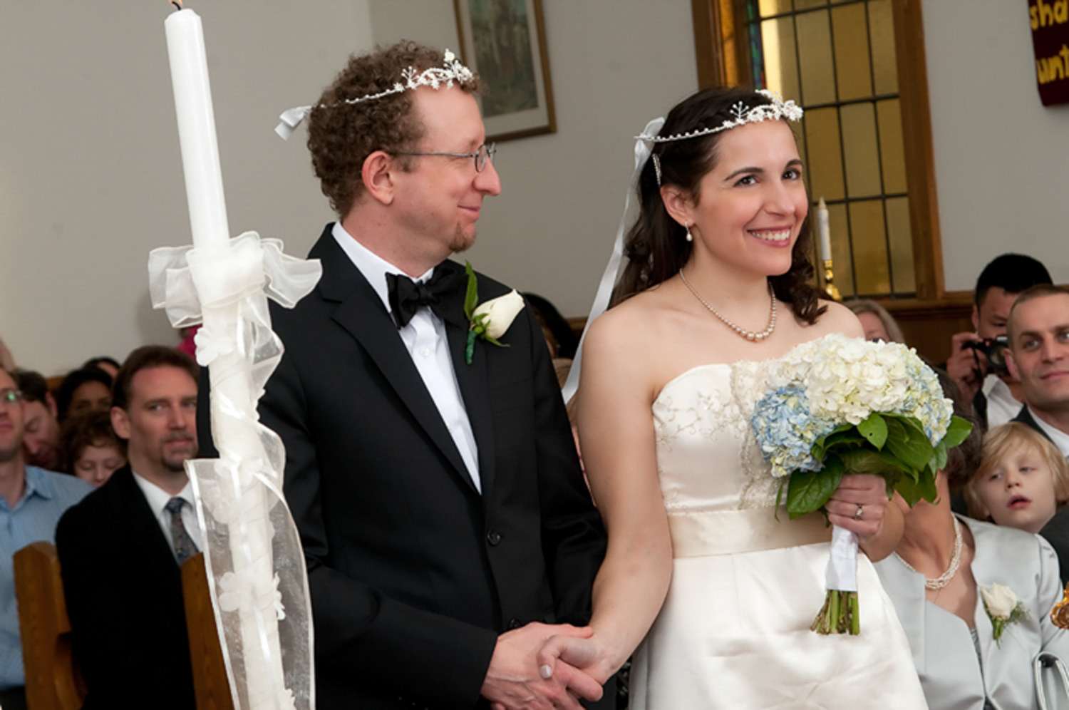 wedding ceremony at the Ralph Connor United Memorial Church in Canmore Alberta