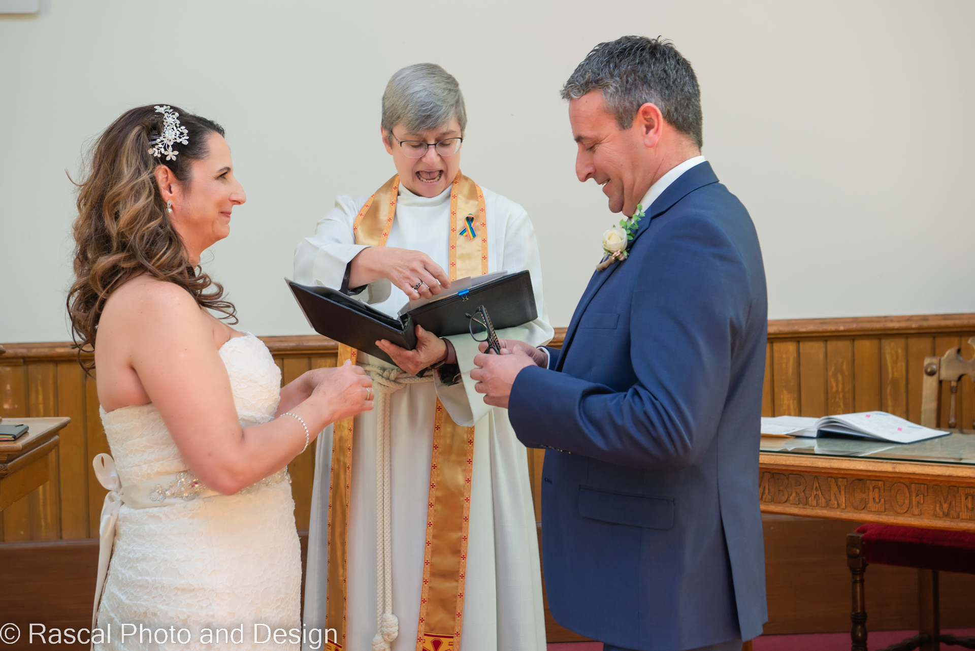 wedding ceremony at the Ralph Connor United Memorial Church in Canmore Alberta