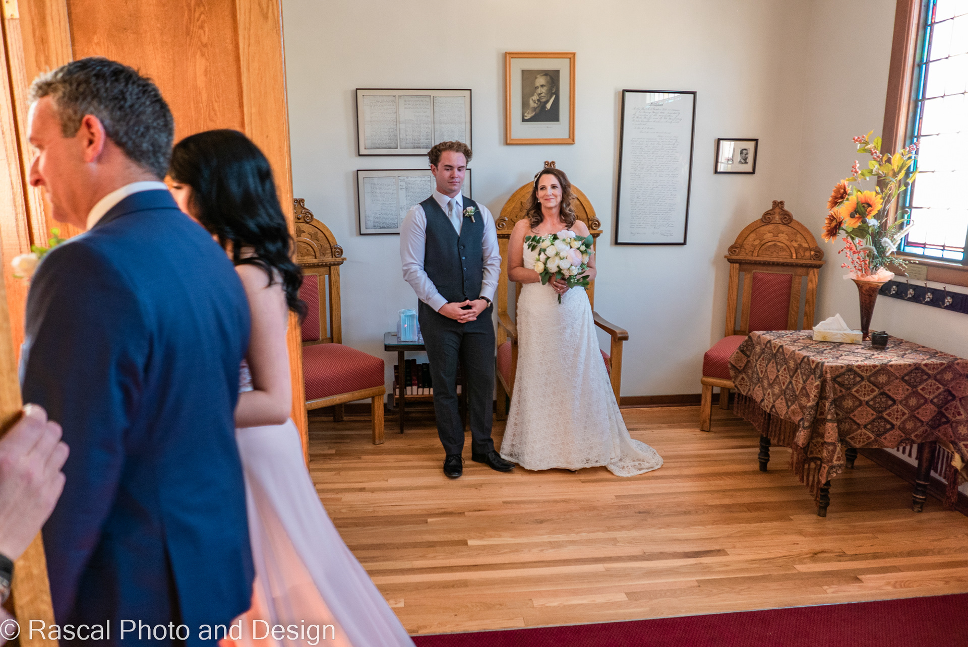 wedding ceremony at the Ralph Connor United Memorial Church in Canmore Alberta