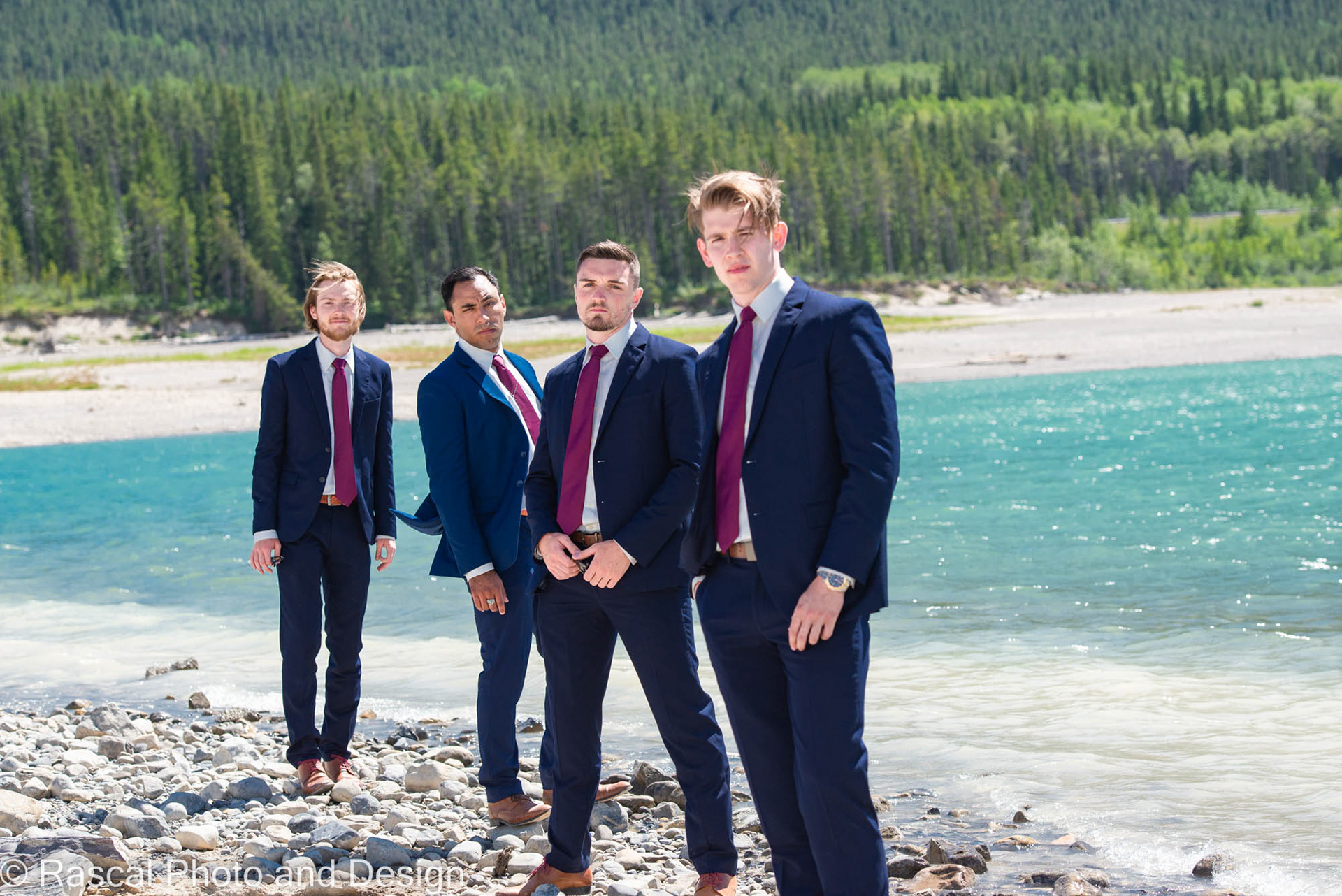 Wedding party at Barrier Lake Kananaskis