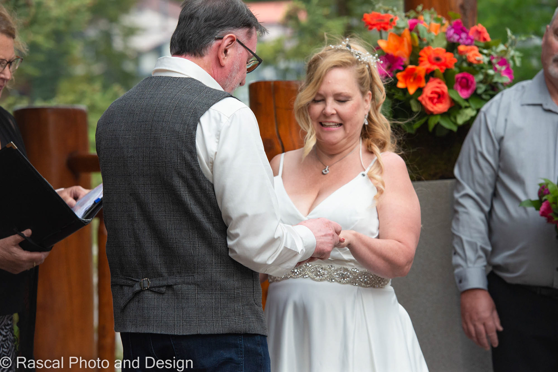 Wedding ceremony at The Bear and Bison Inn in Canmore Alberta