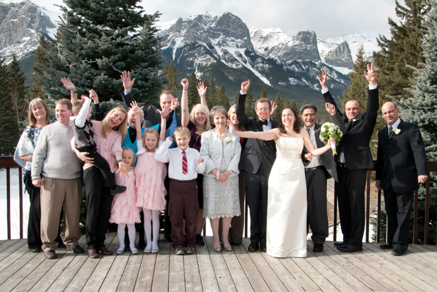 Wedding Party at The Golf and Curling Club in Canmore Alberta